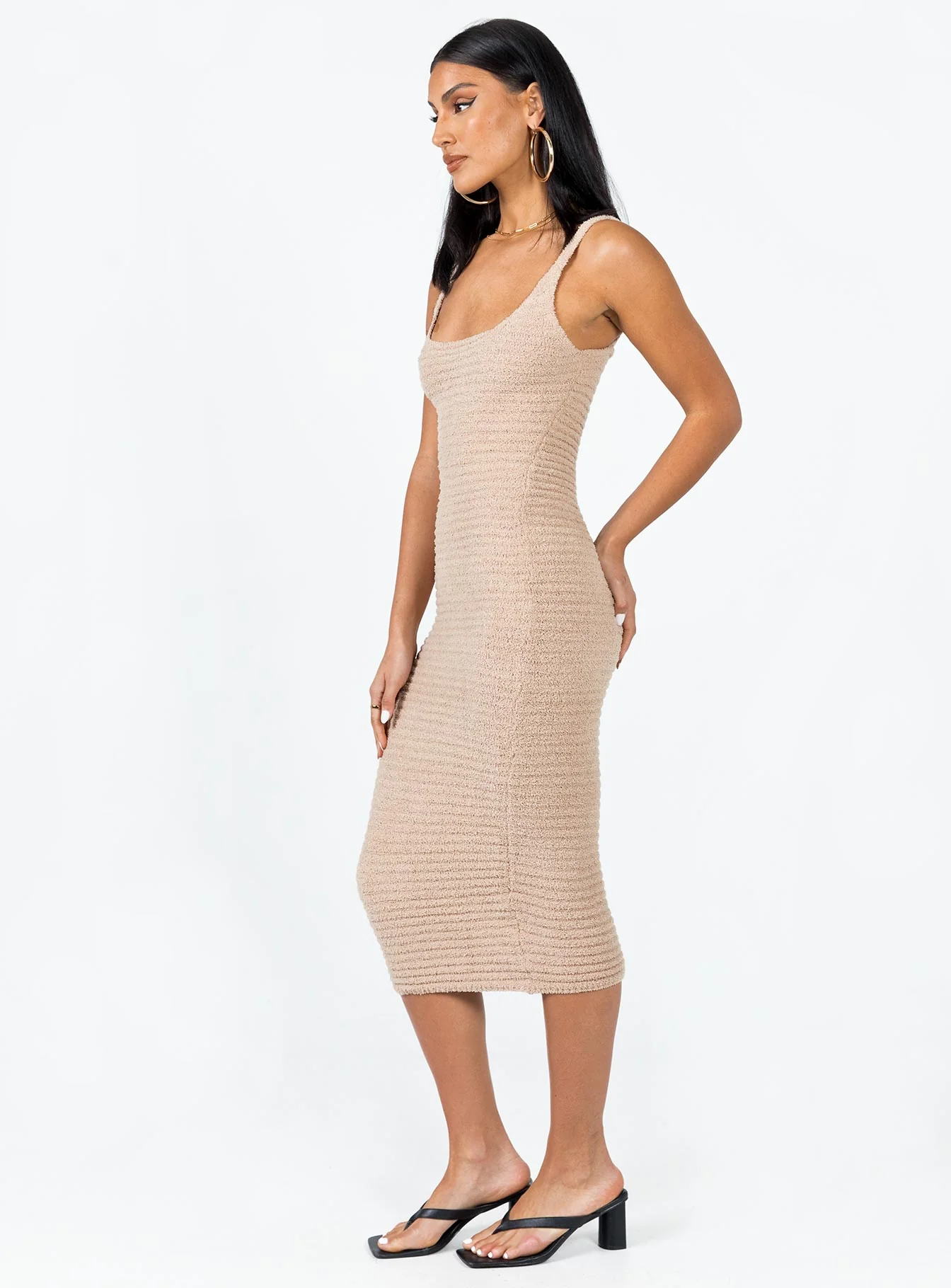 Louis Midi Dress Beige