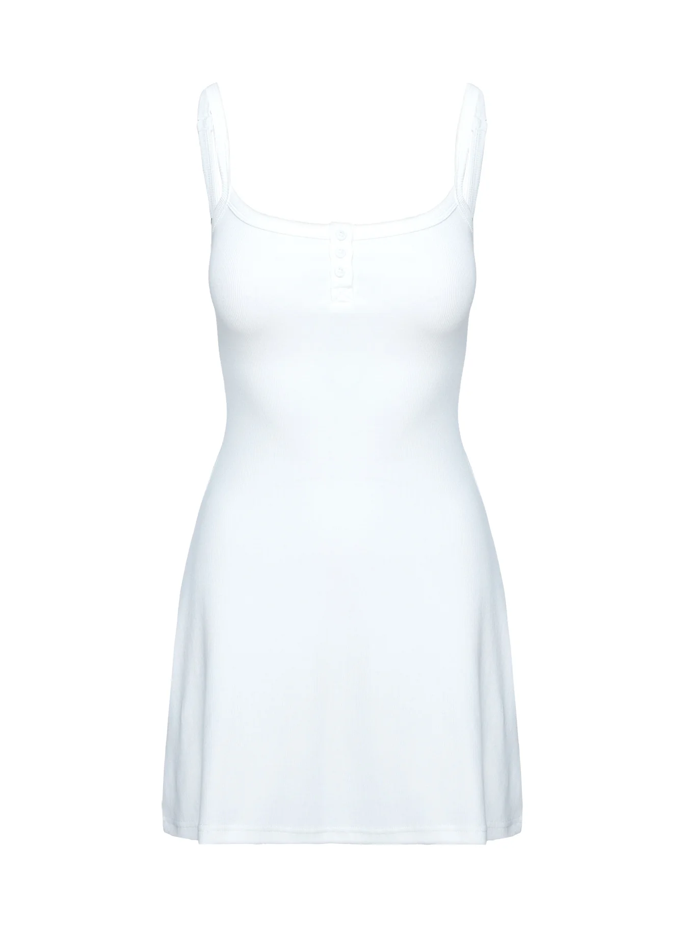 Baseline Rib Mini Dress White