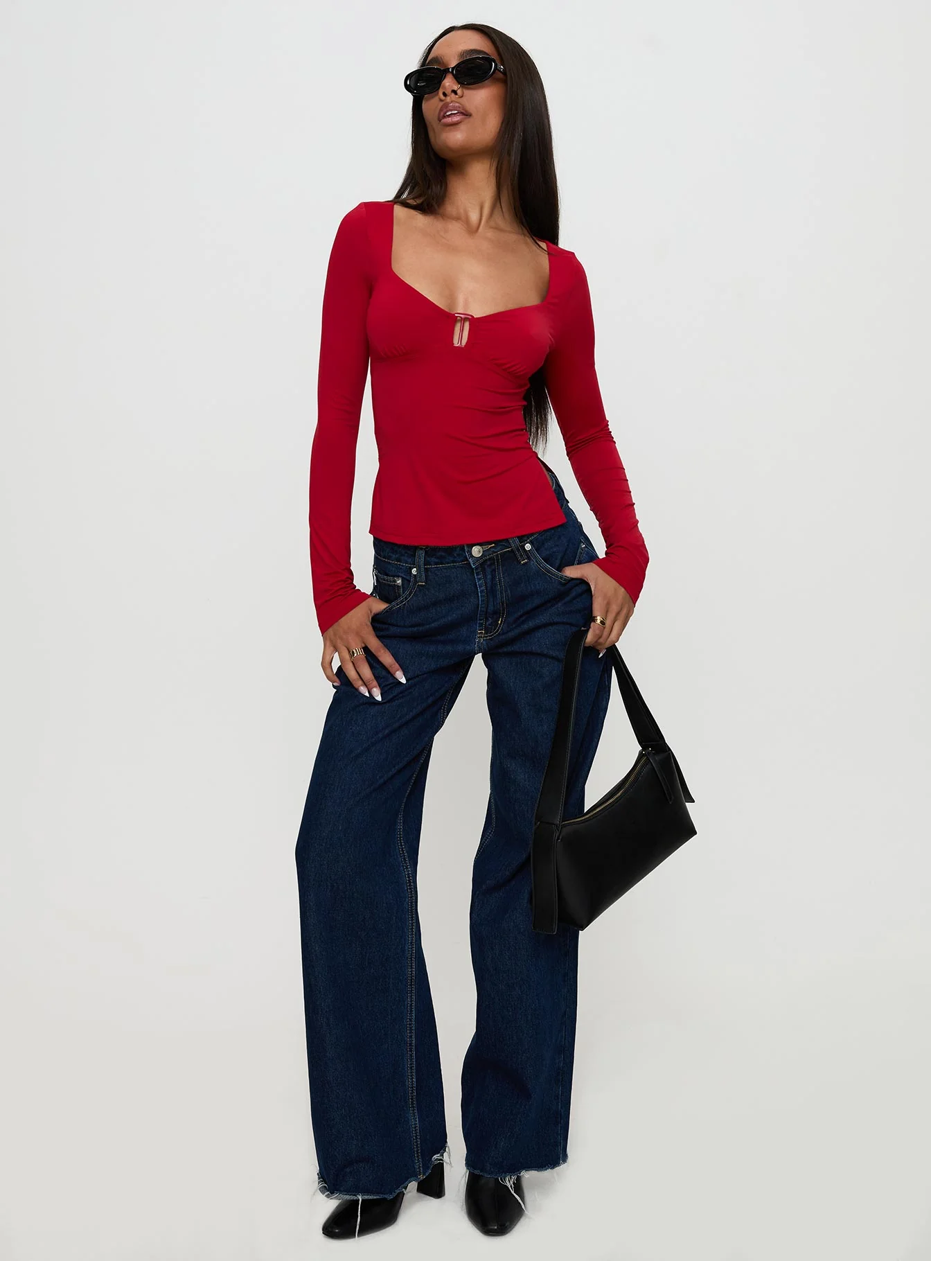 Keane Long Sleeve Top Red