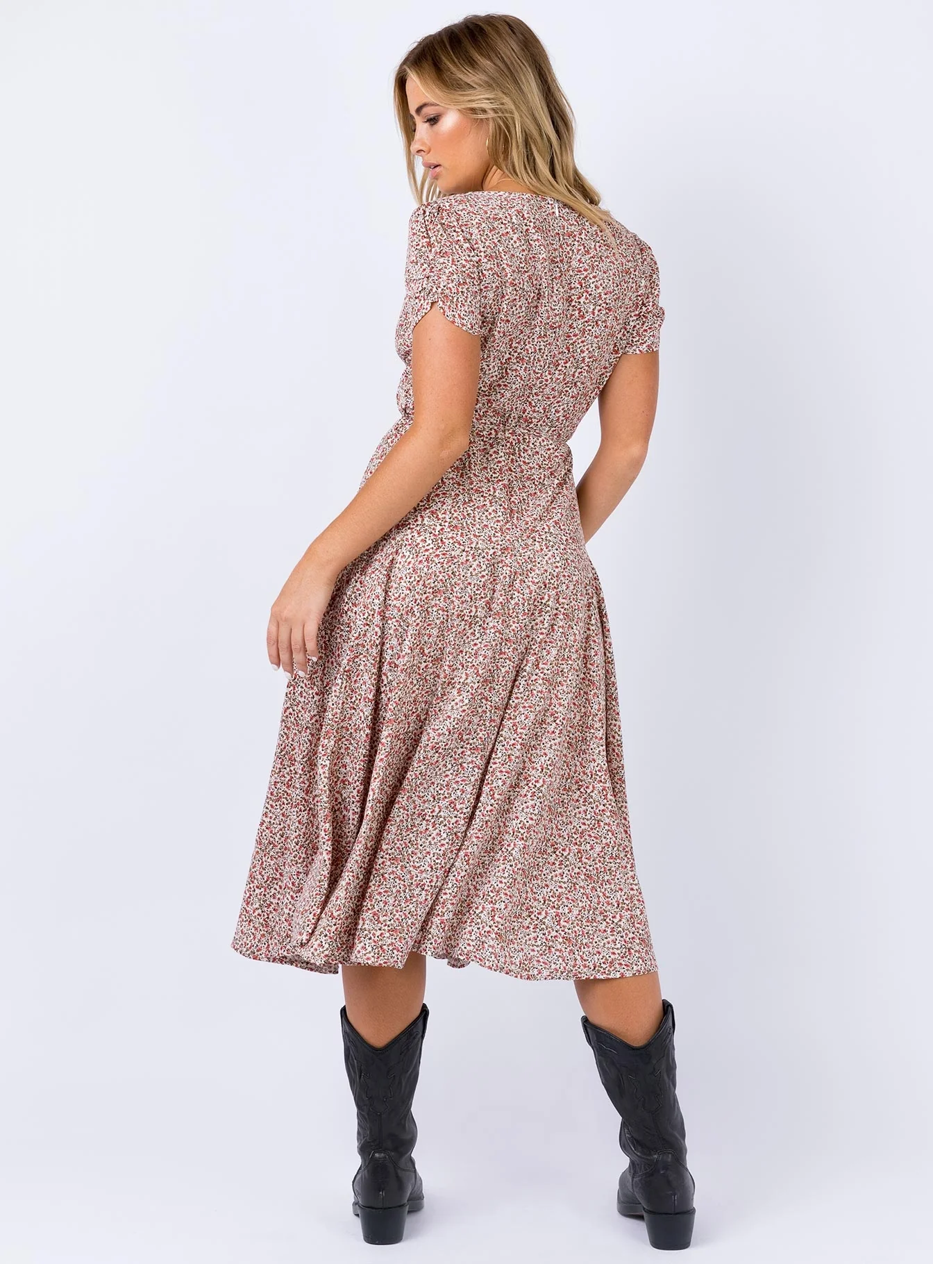 Falleni Midi Dress Red/White