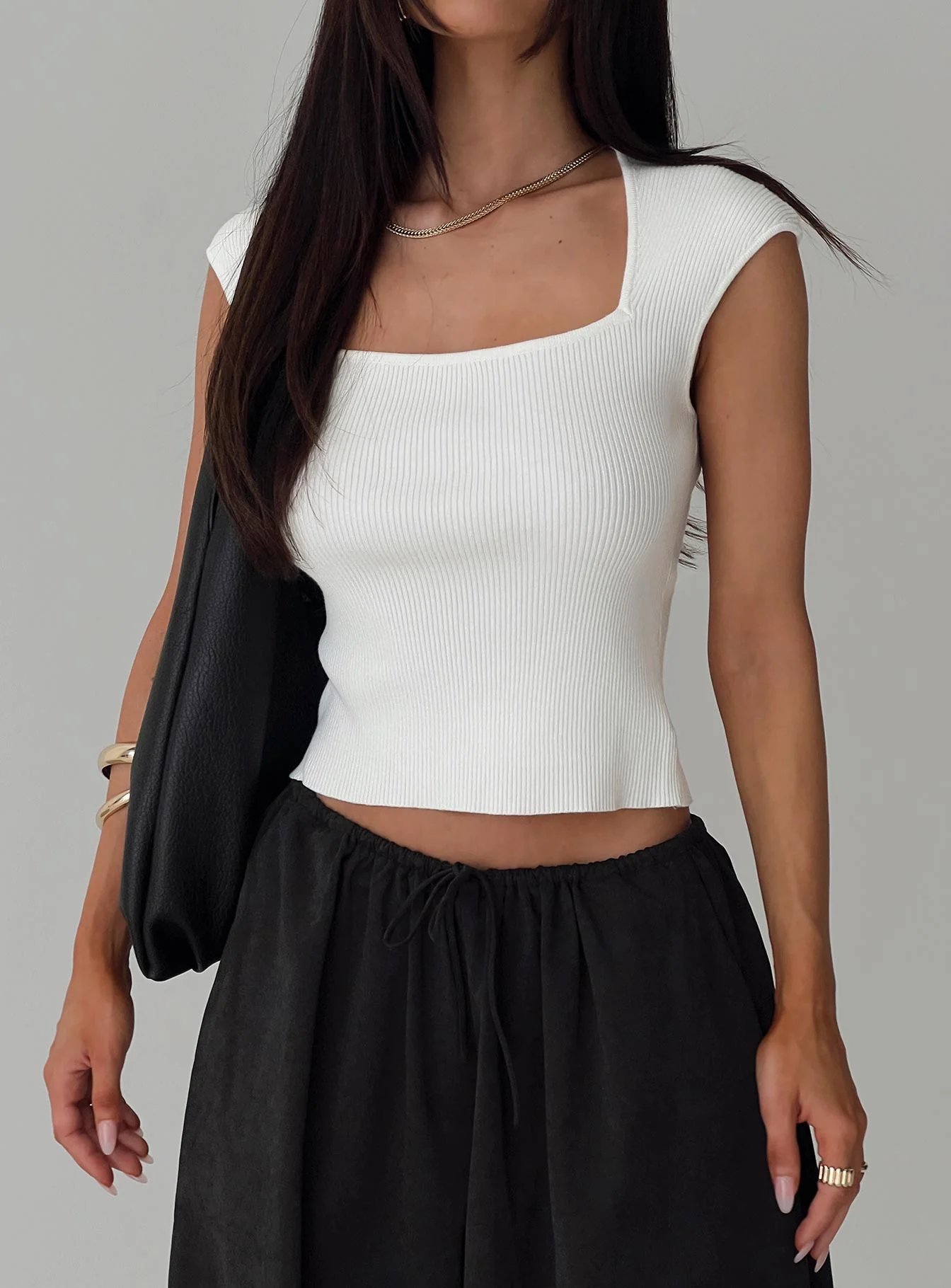 Merris Knit Top White