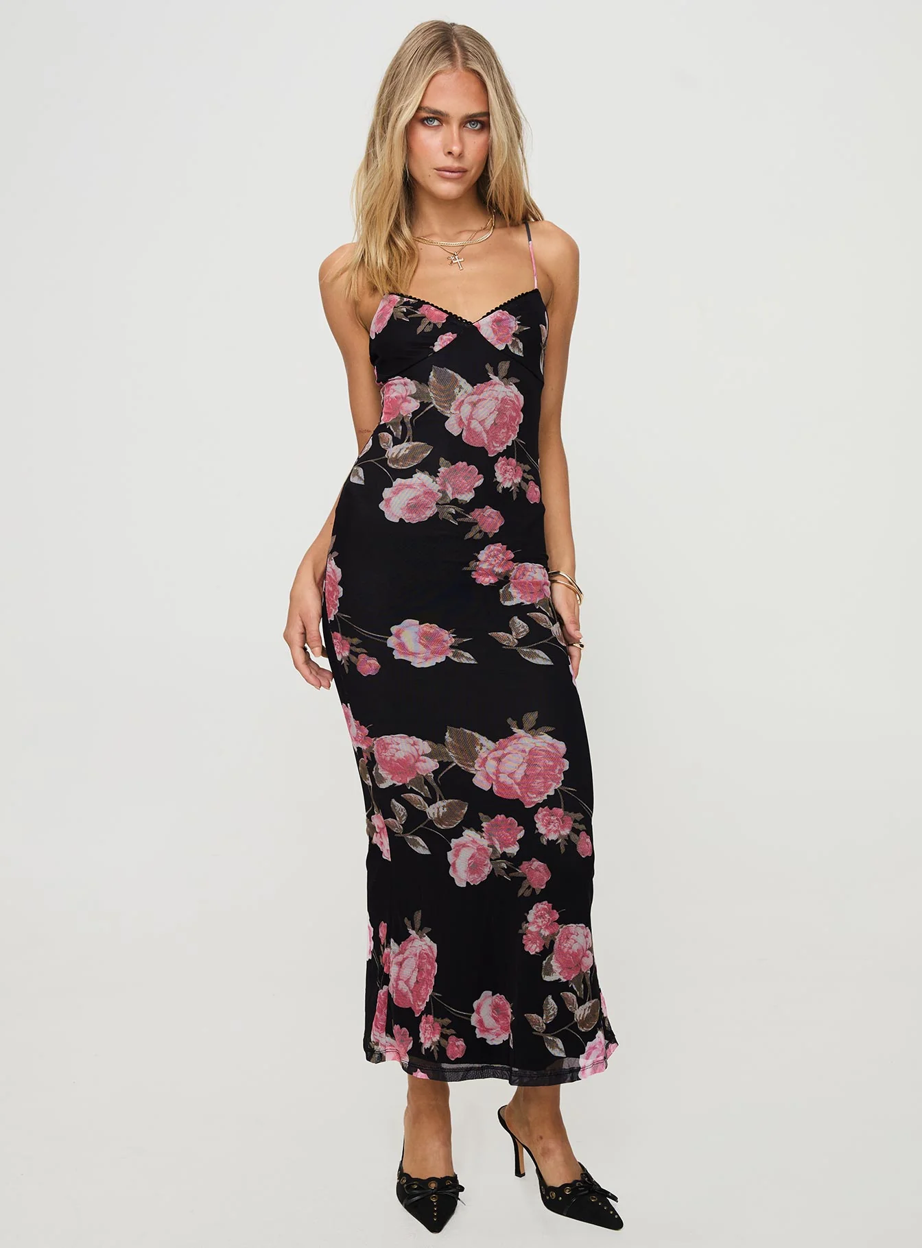 Manolis Maxi Dress Black / Floral