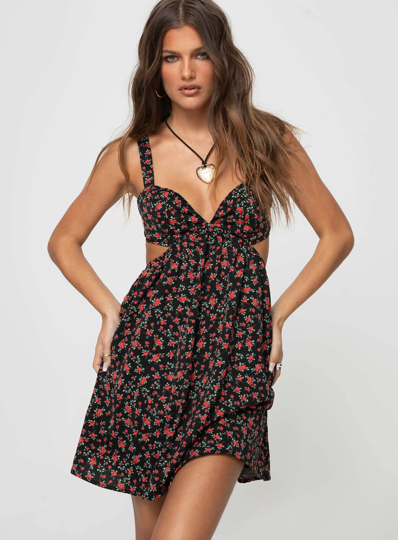 Khalia Mini Dress Black Floral