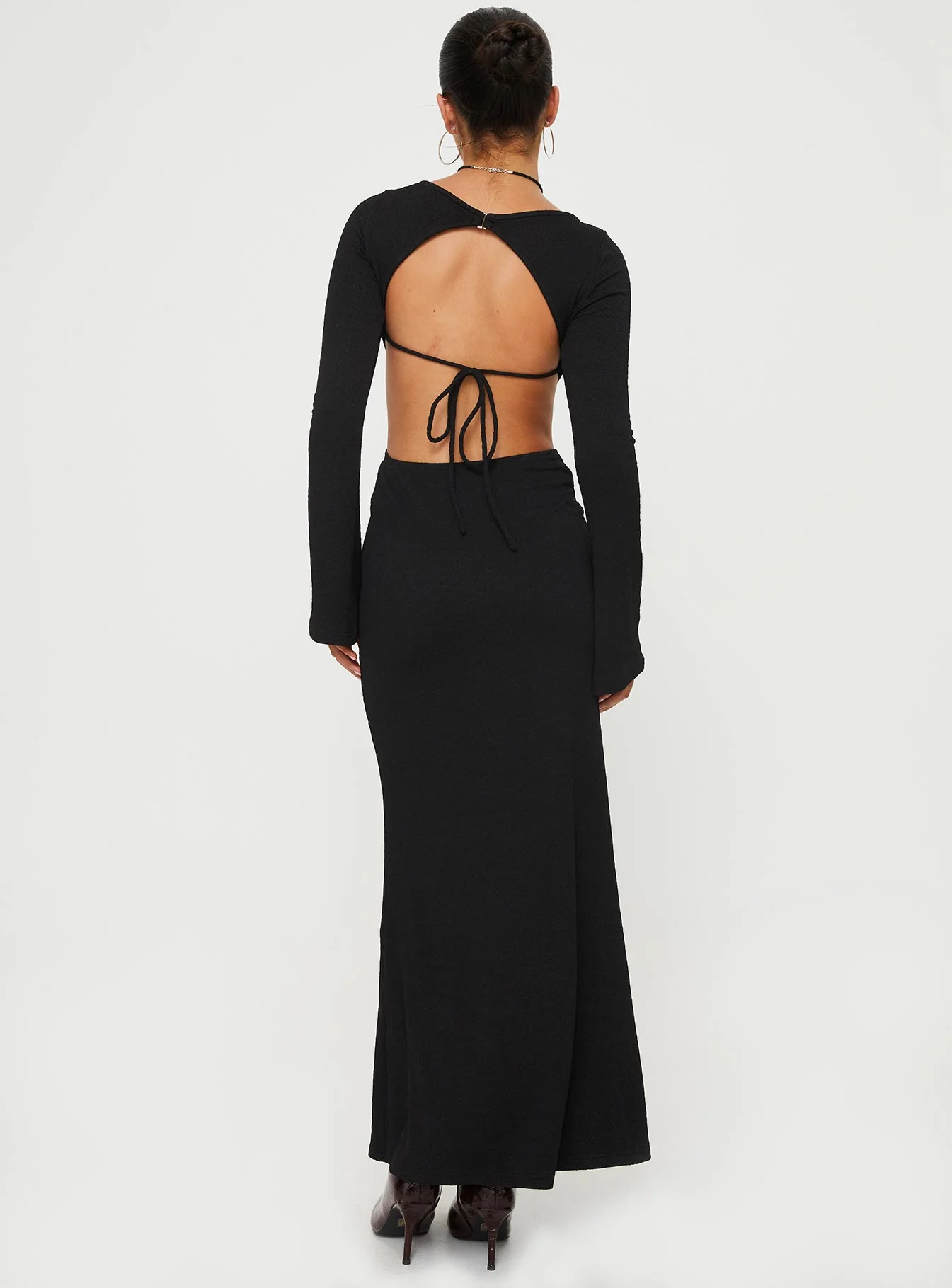 Bordelle Long Sleeve Maxi Dress Black