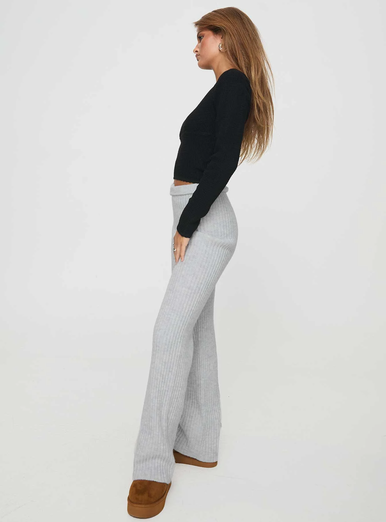 Templa Knit Pants Grey Marle