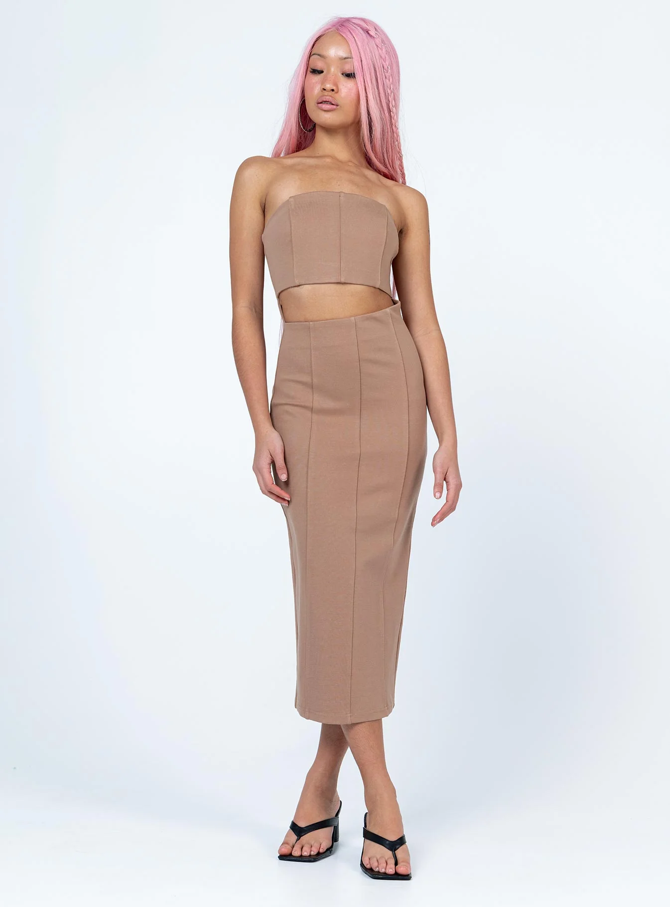 Archy Midi Dress Beige