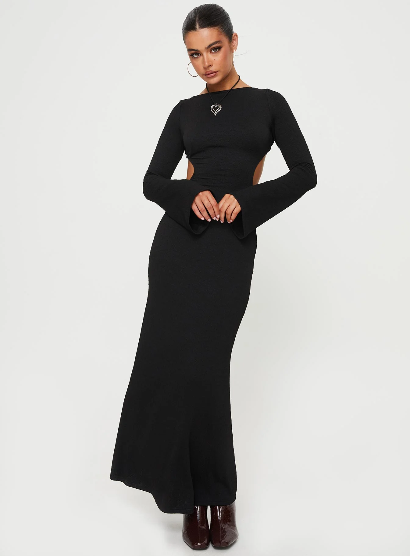Bordelle Long Sleeve Maxi Dress Black
