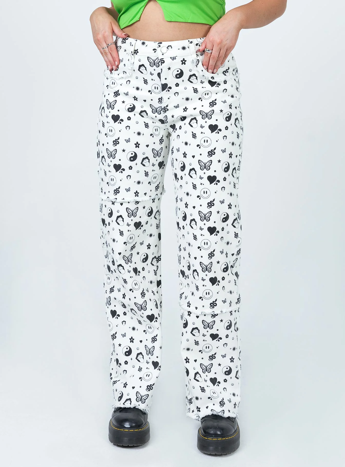 Love Me Not Denim Jeans White