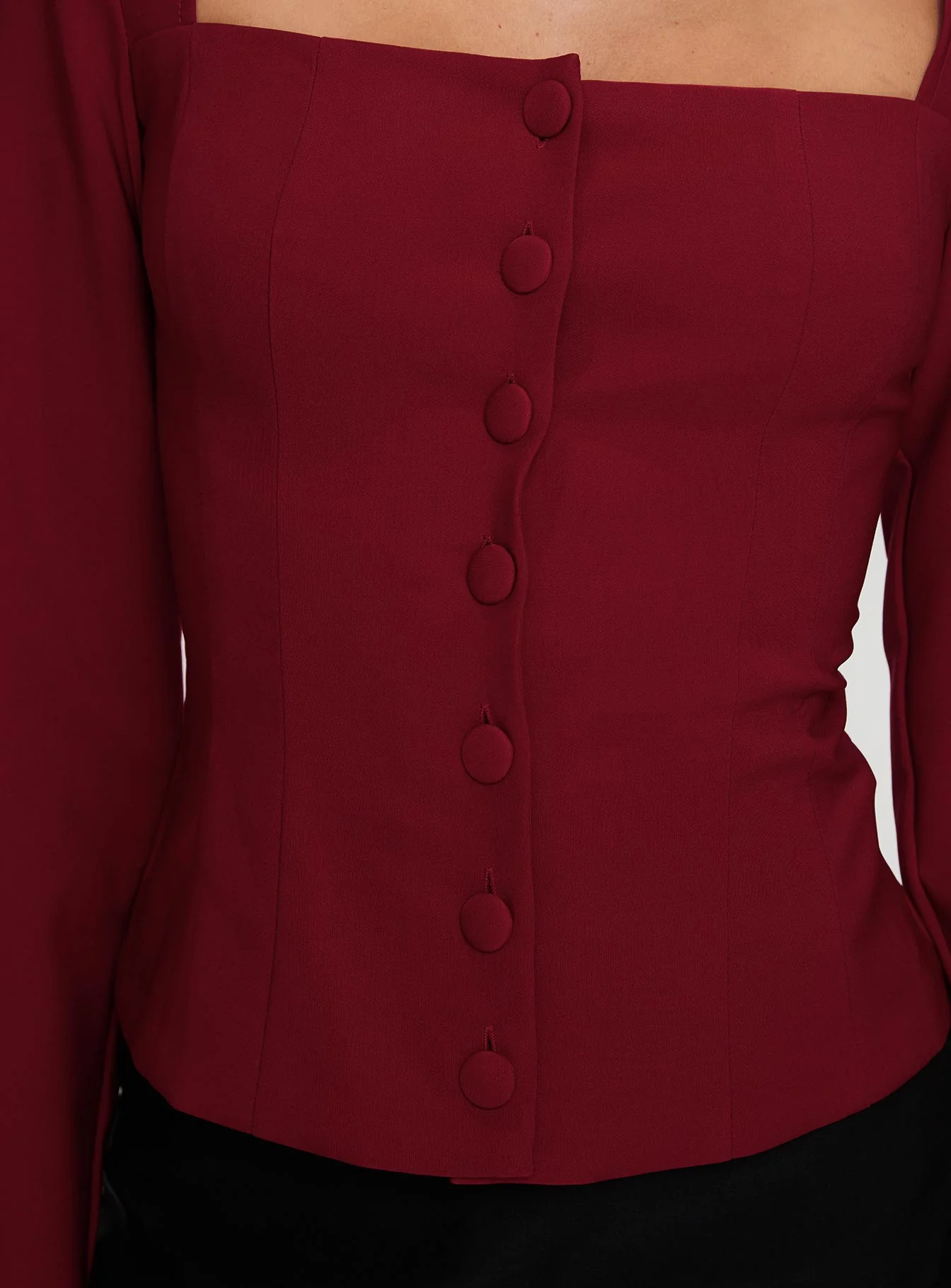 Gaskin Long Sleeve Top Burgundy