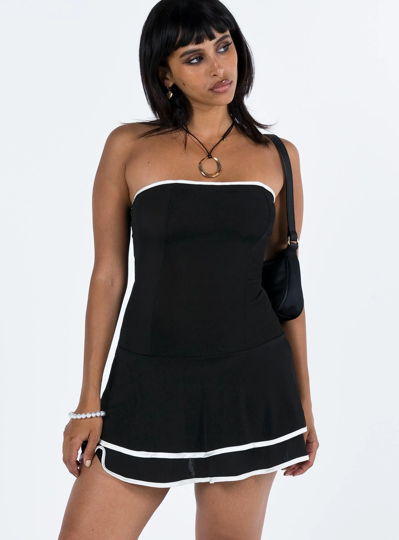Samira Strapless Mini Dress Black