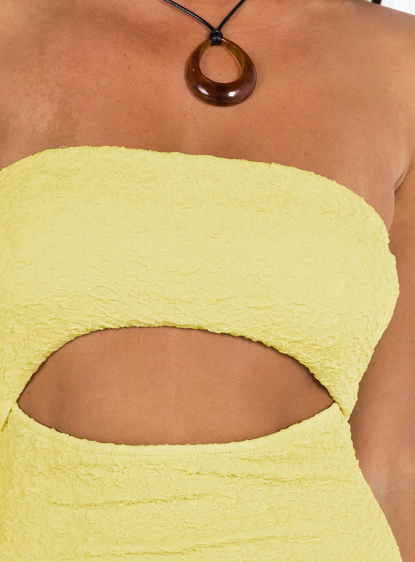 Talena Strapless Midi Dress Yellow