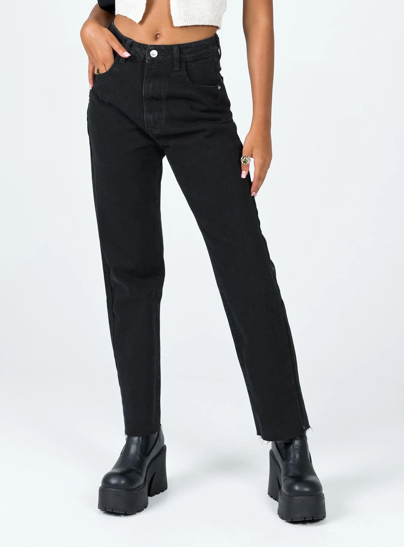 Harrow Straight Leg Denim Jeans Black