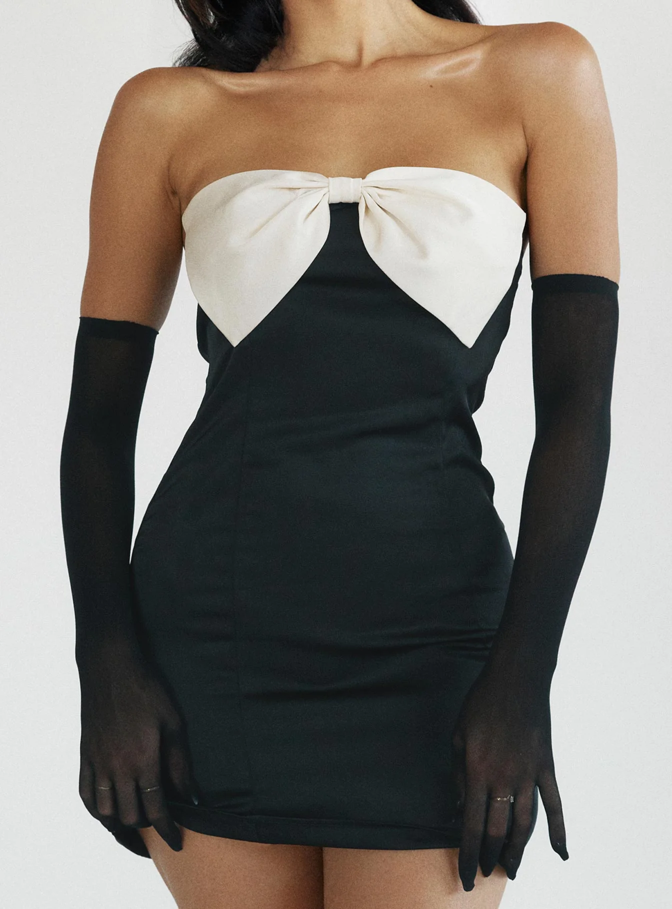 Kesy Bow Tie Mini Dress Black