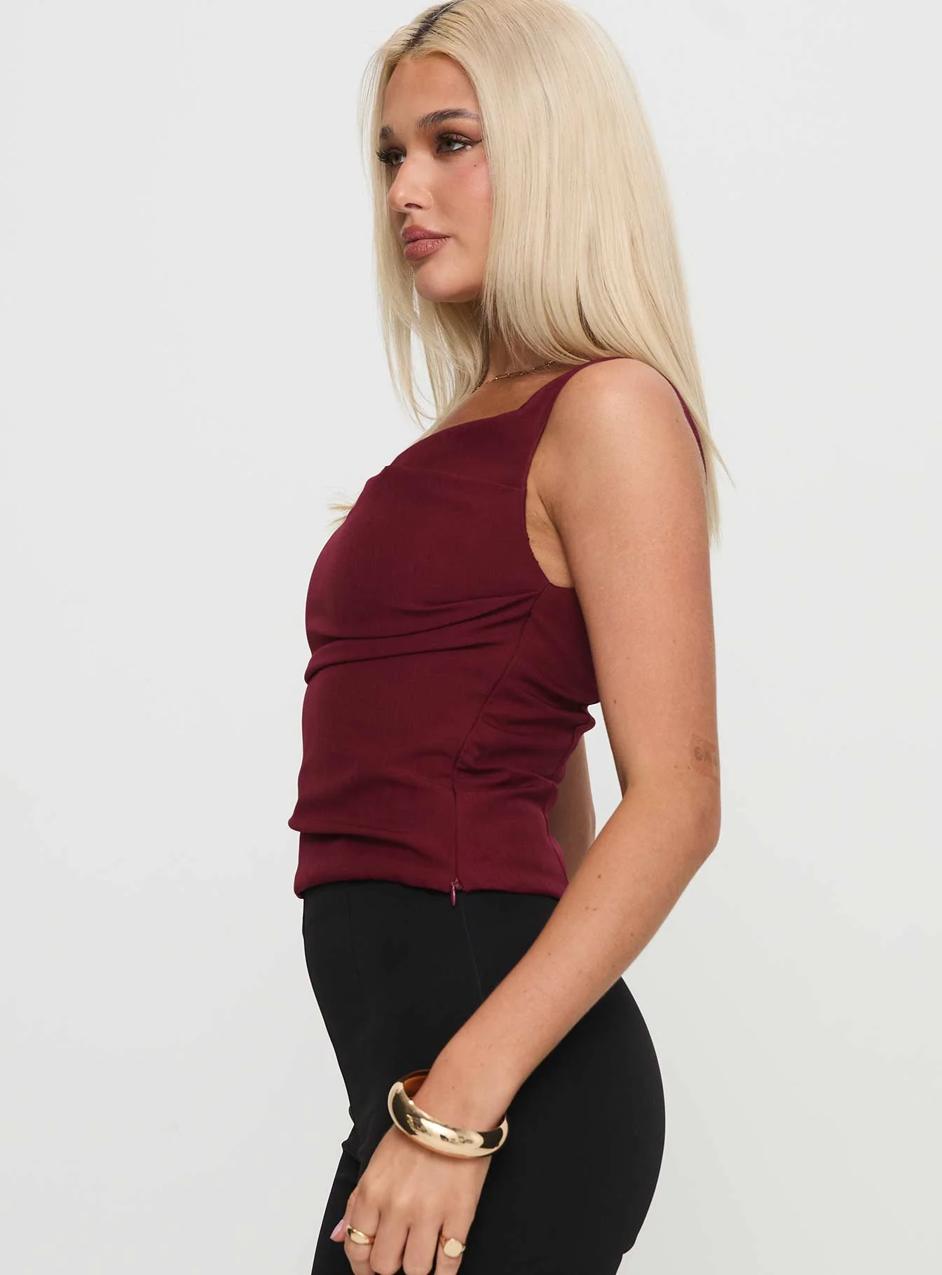 Lallina Top Burgundy
