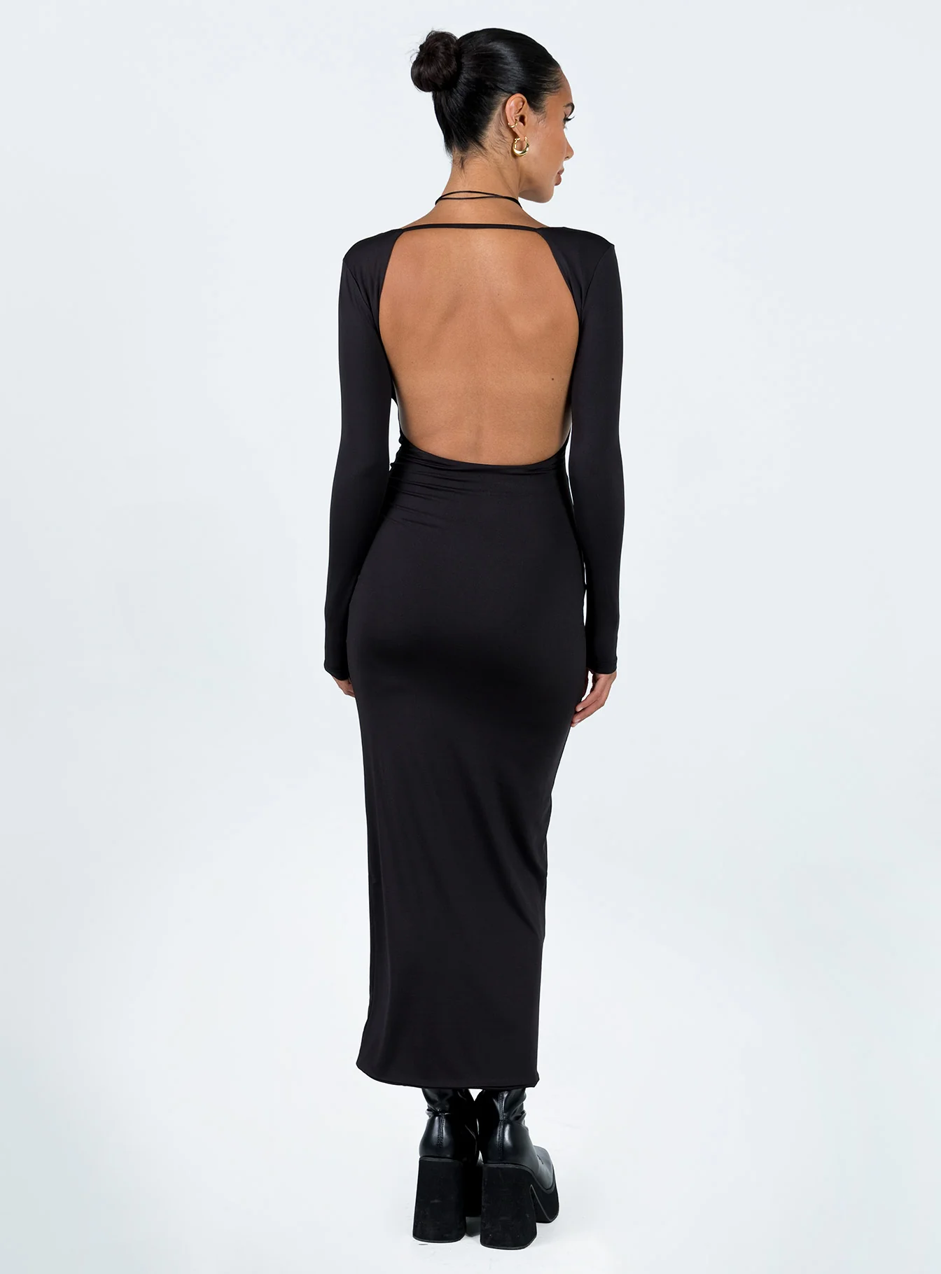 Dorado Long Sleeve Midi Dress Black