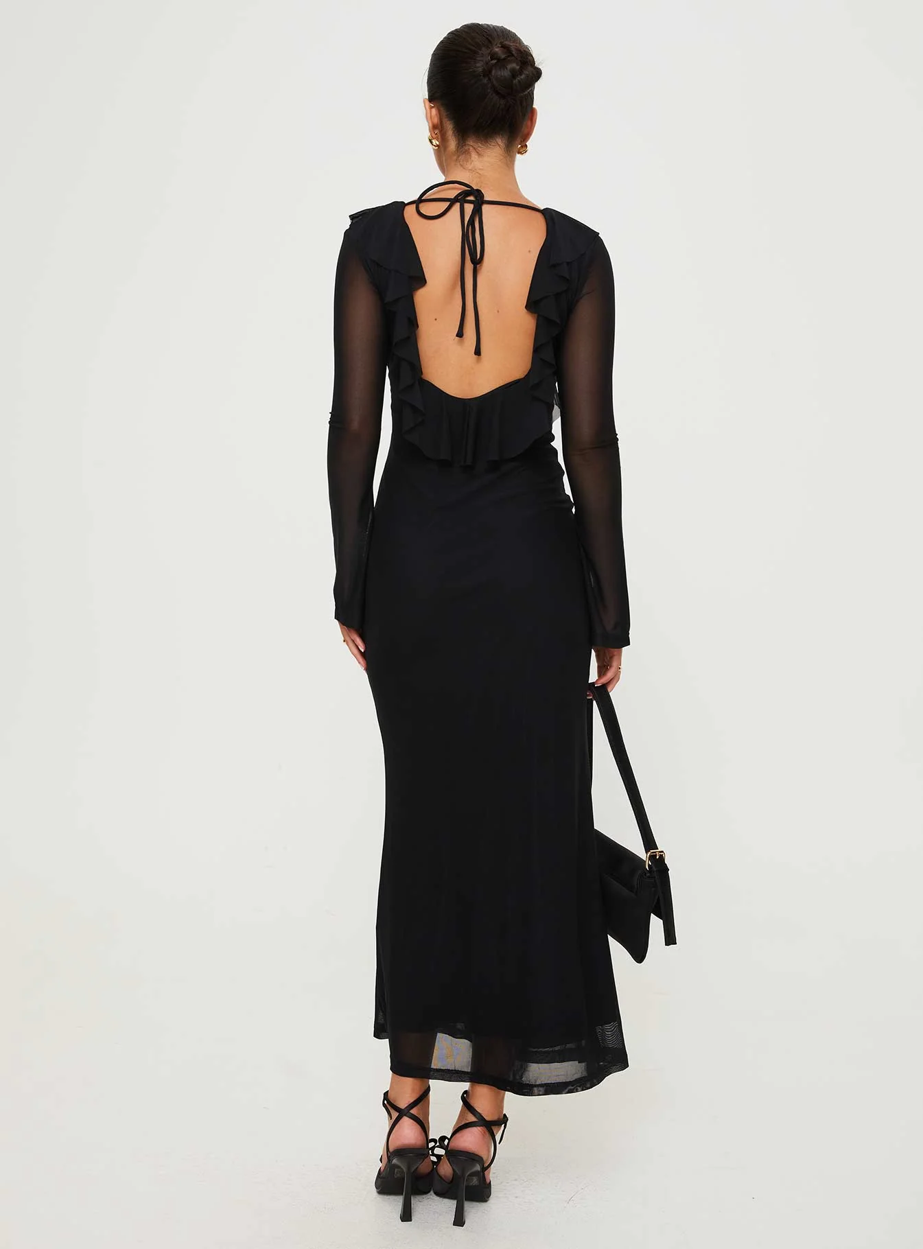 Maskell Long Sleeve Maxi Dress Black