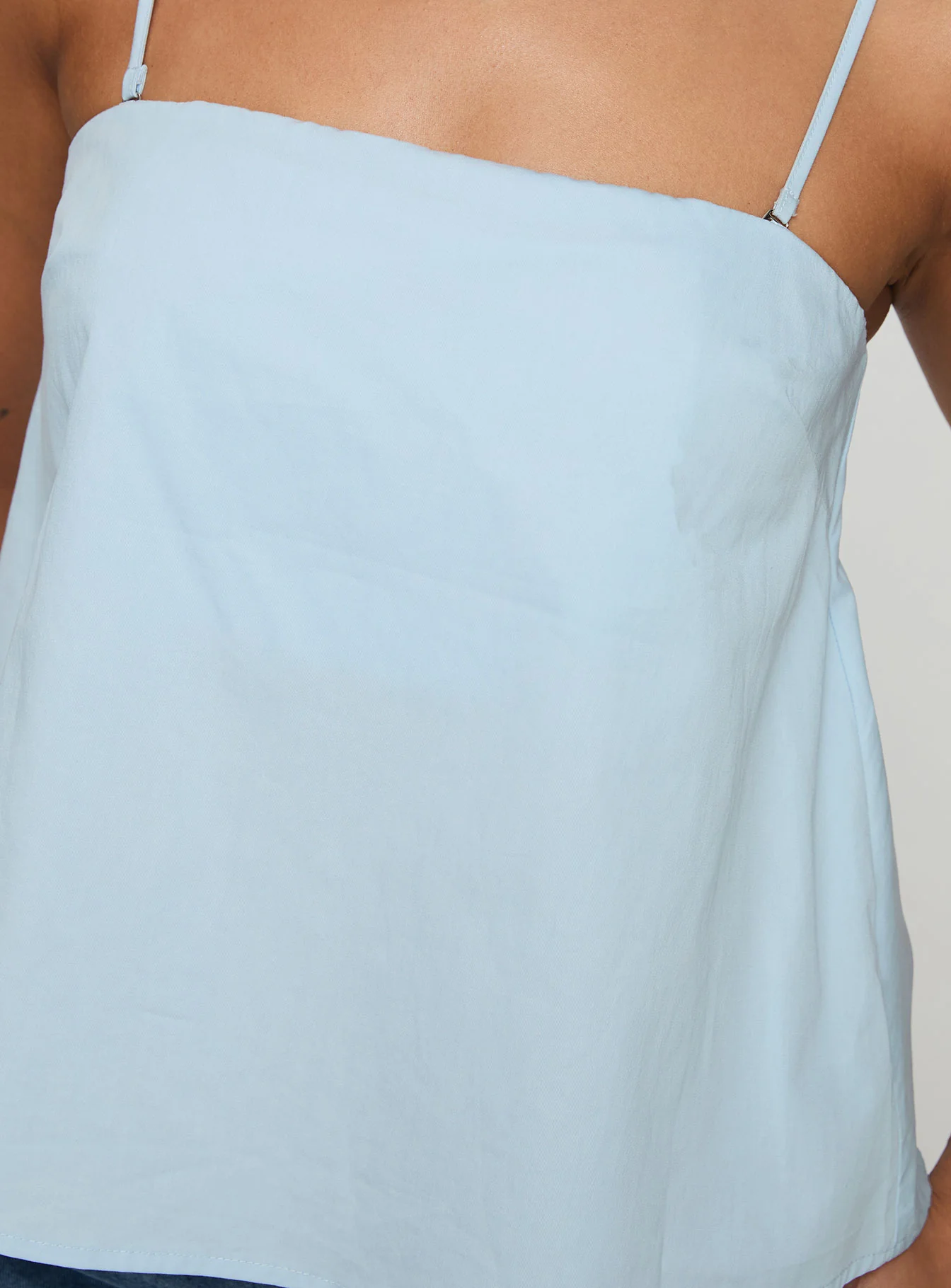 Trapeze Strapless Top Blue
