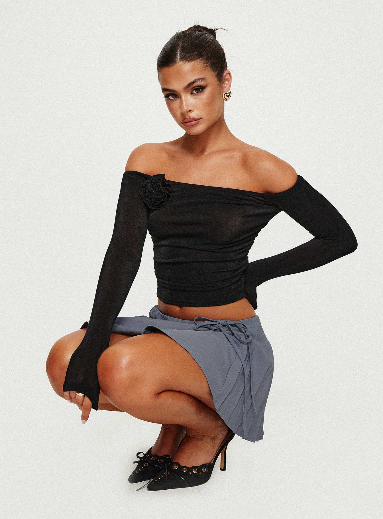 Simonetta Off The Shoulder Top Black