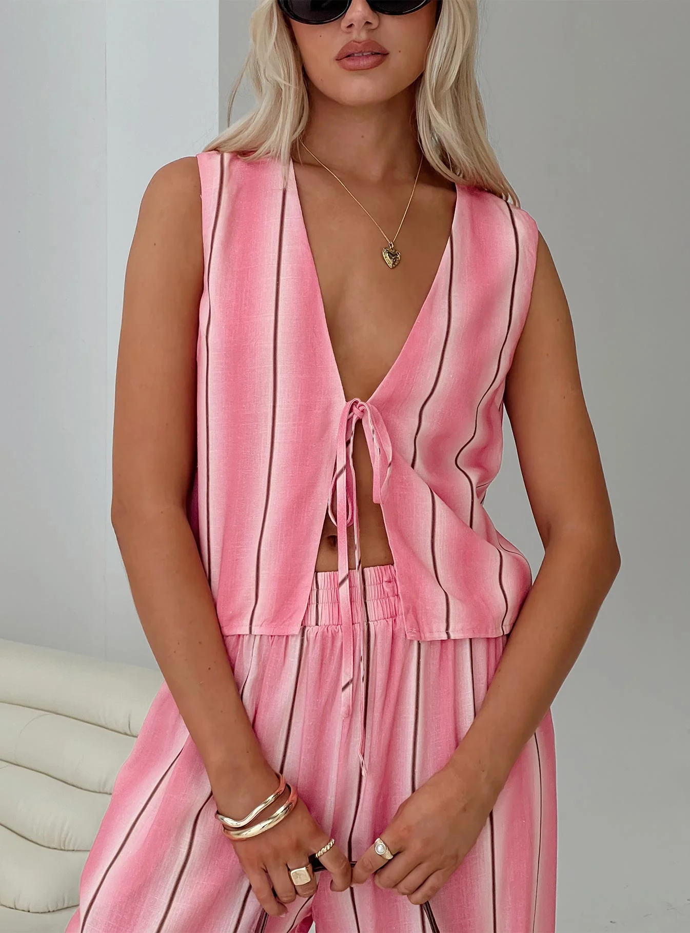 Gentle Vest Top Pink
