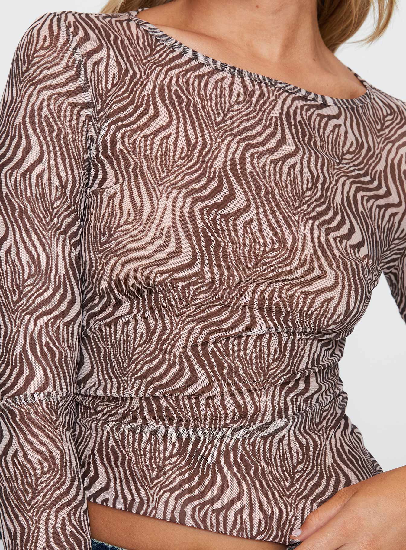 Believe Me Long Sleeve Top Zebra