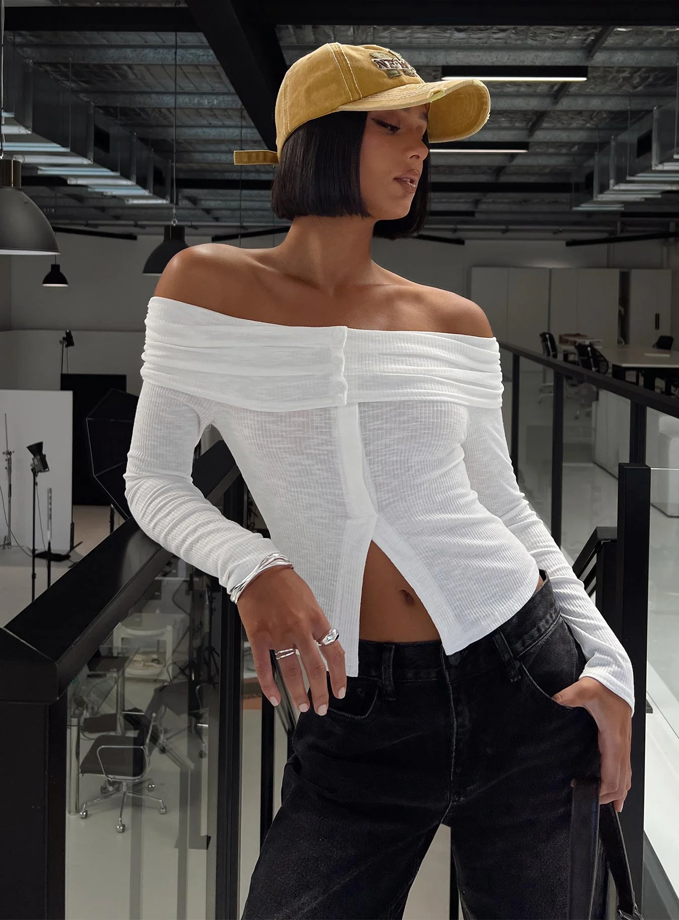 Victorea Off Shoulder Top White