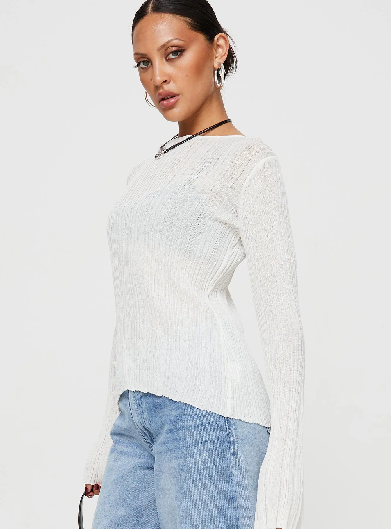 Wexley Long Sleeve Top White
