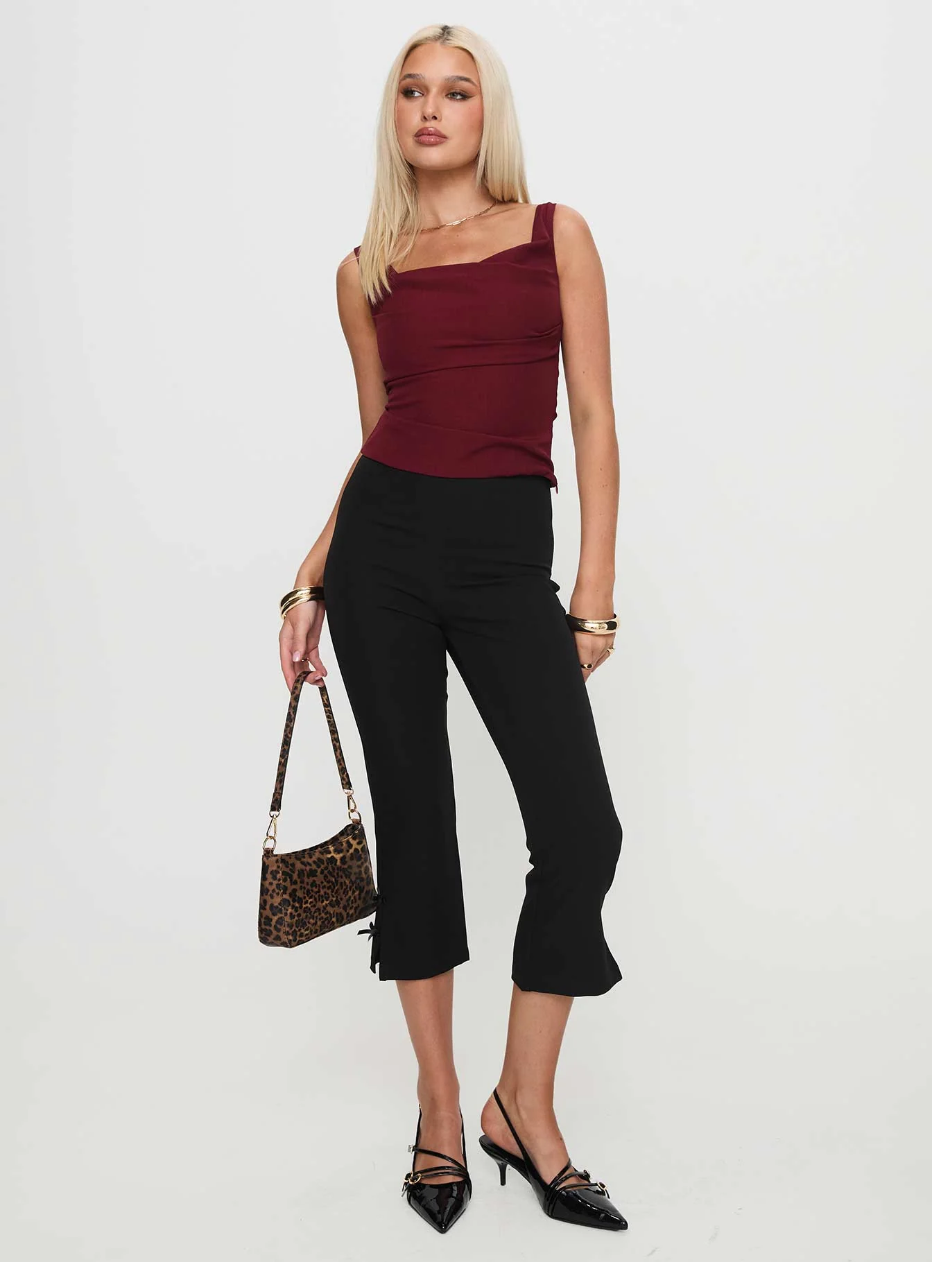 Lallina Top Burgundy