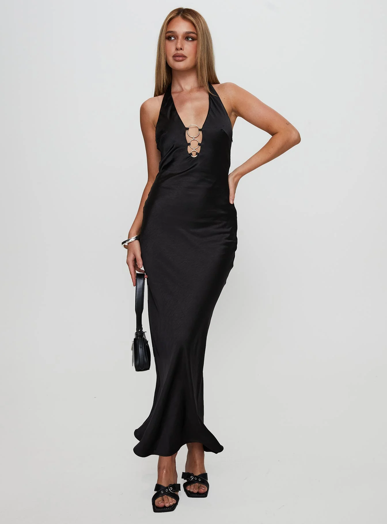 Vasilisa Halter Neck Maxi Dress Black