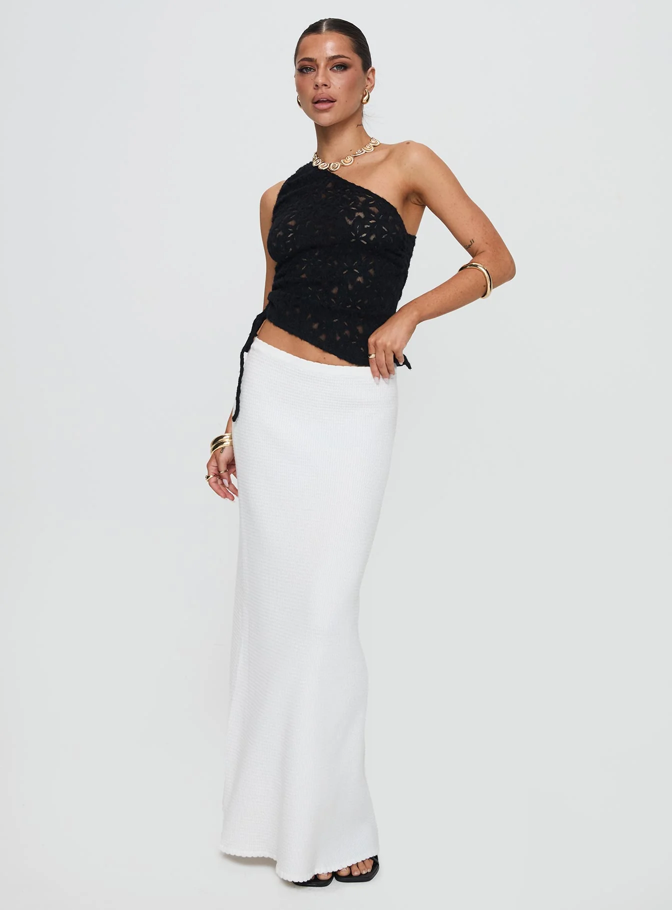 Sensua One Shoulder Top Black