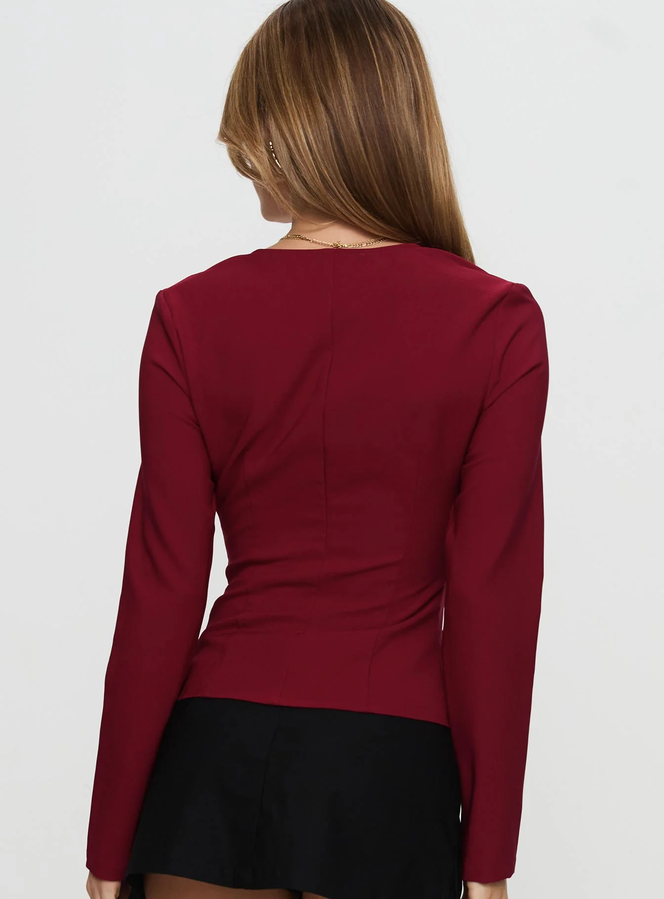 Gaskin Long Sleeve Top Burgundy