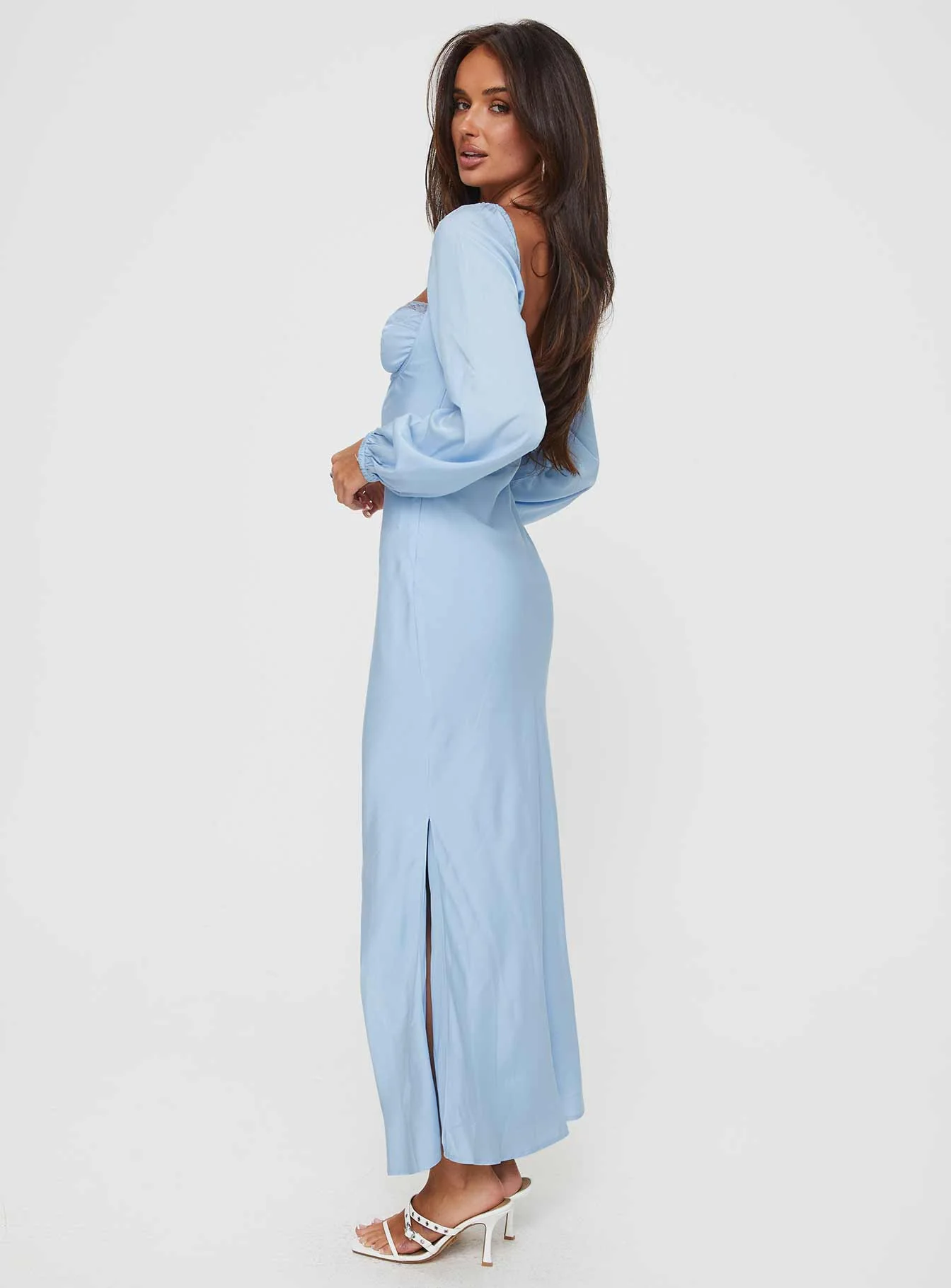 Hazel Long Sleeve Maxi Dress Blue