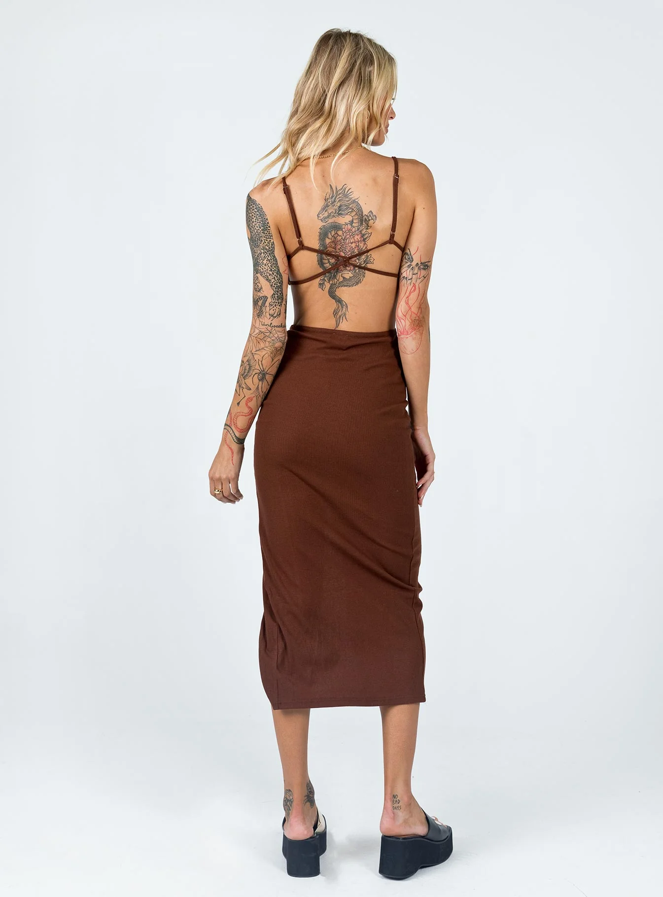 Elliot Midi Dress Brown
