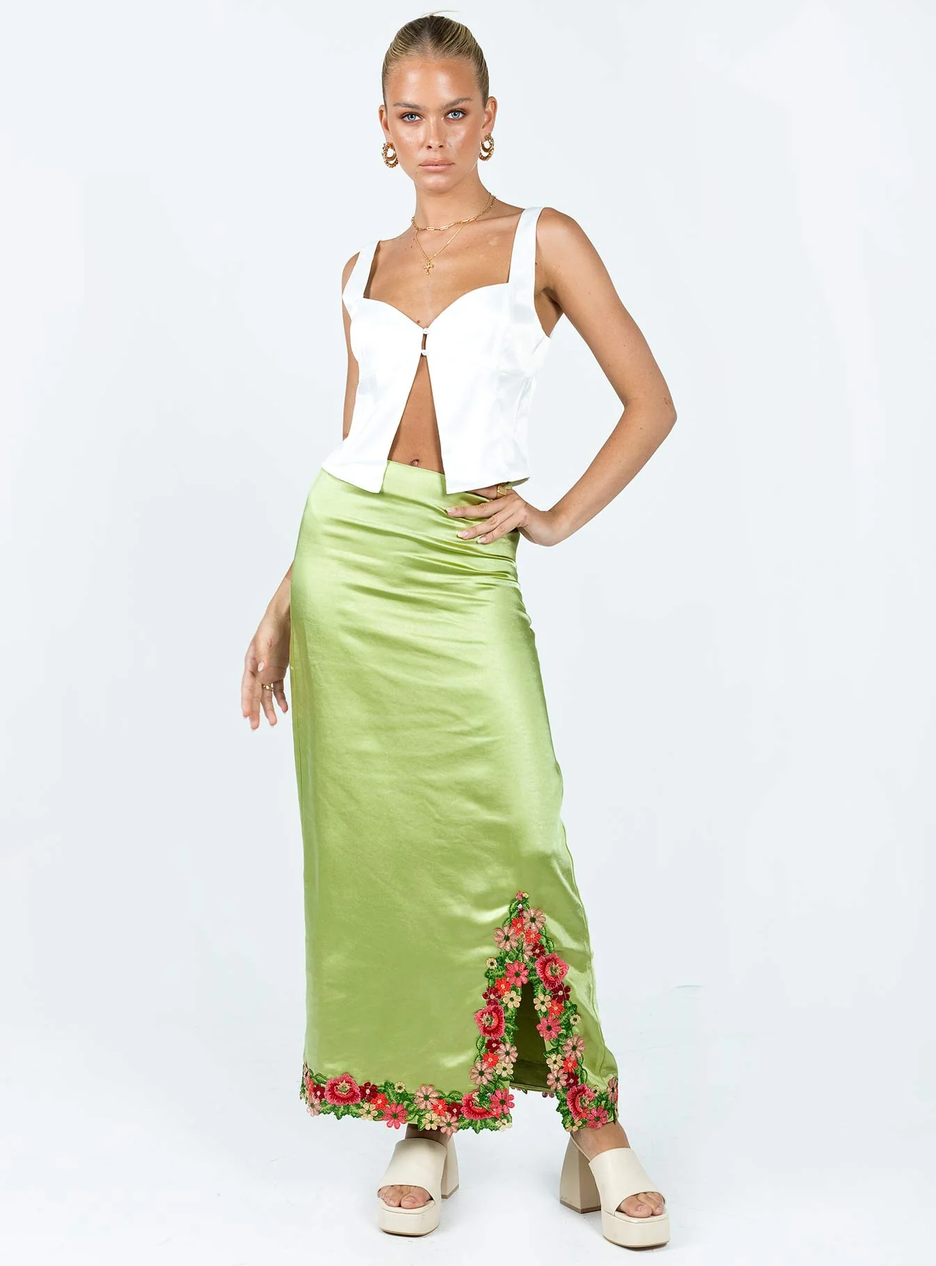 Kenzie Maxi Skirt Green