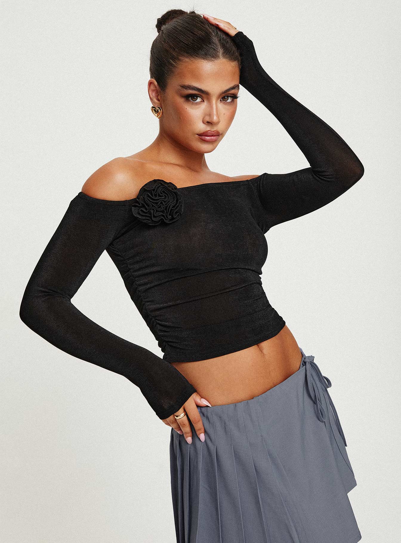 Simonetta Off The Shoulder Top Black