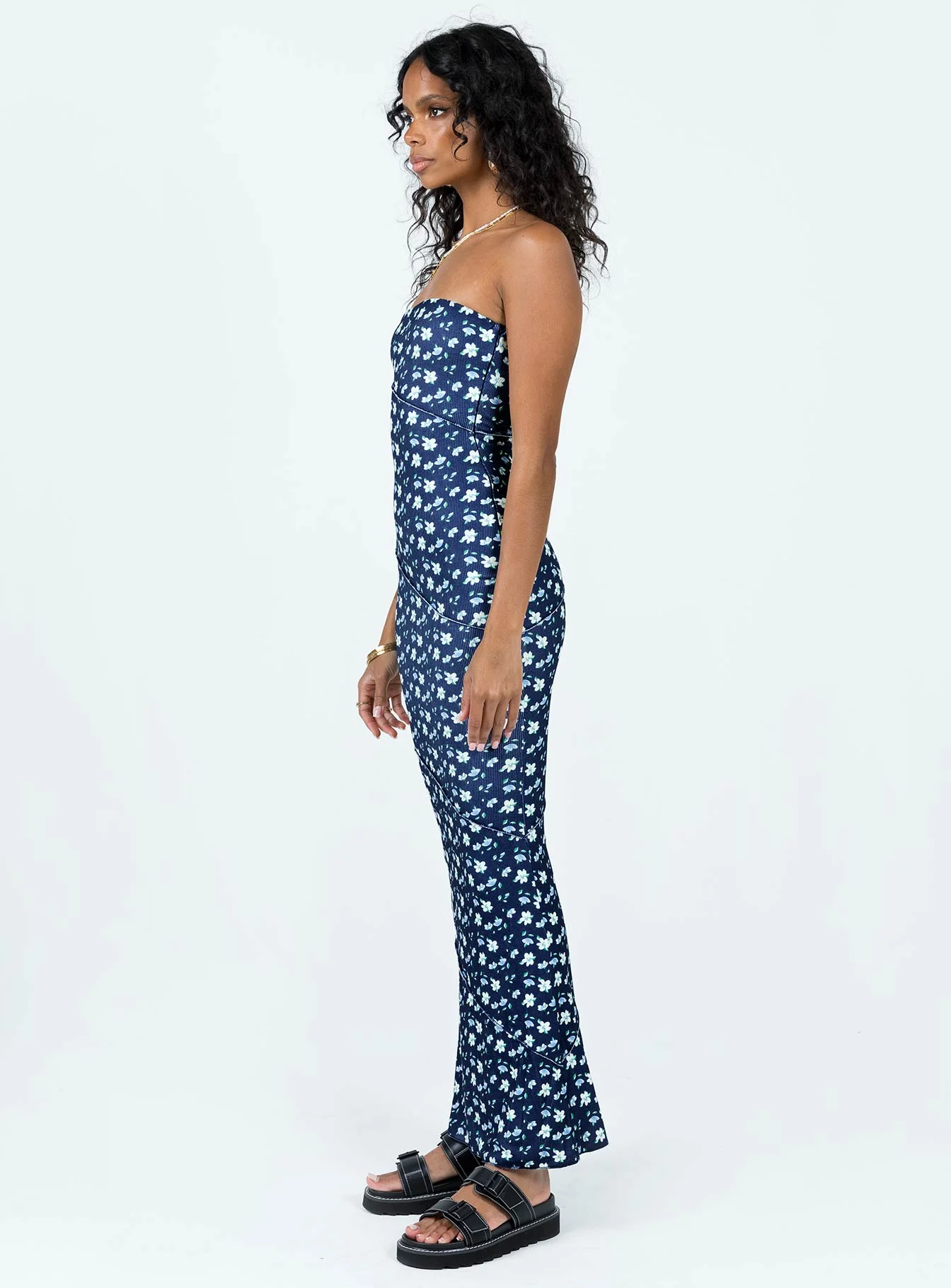 Oscar Midi Dress Navy Floral