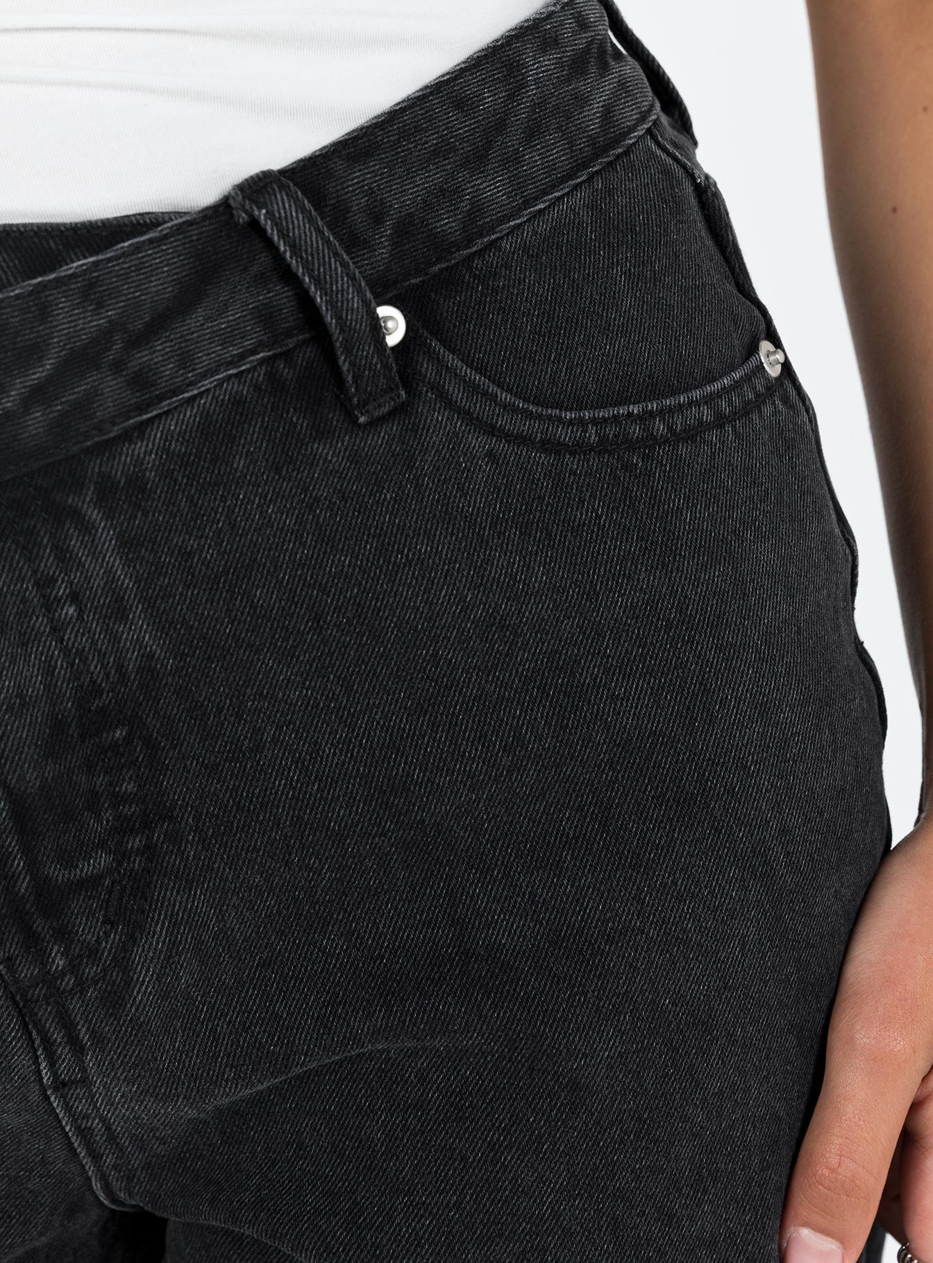 Xena Long Denim Shorts Black