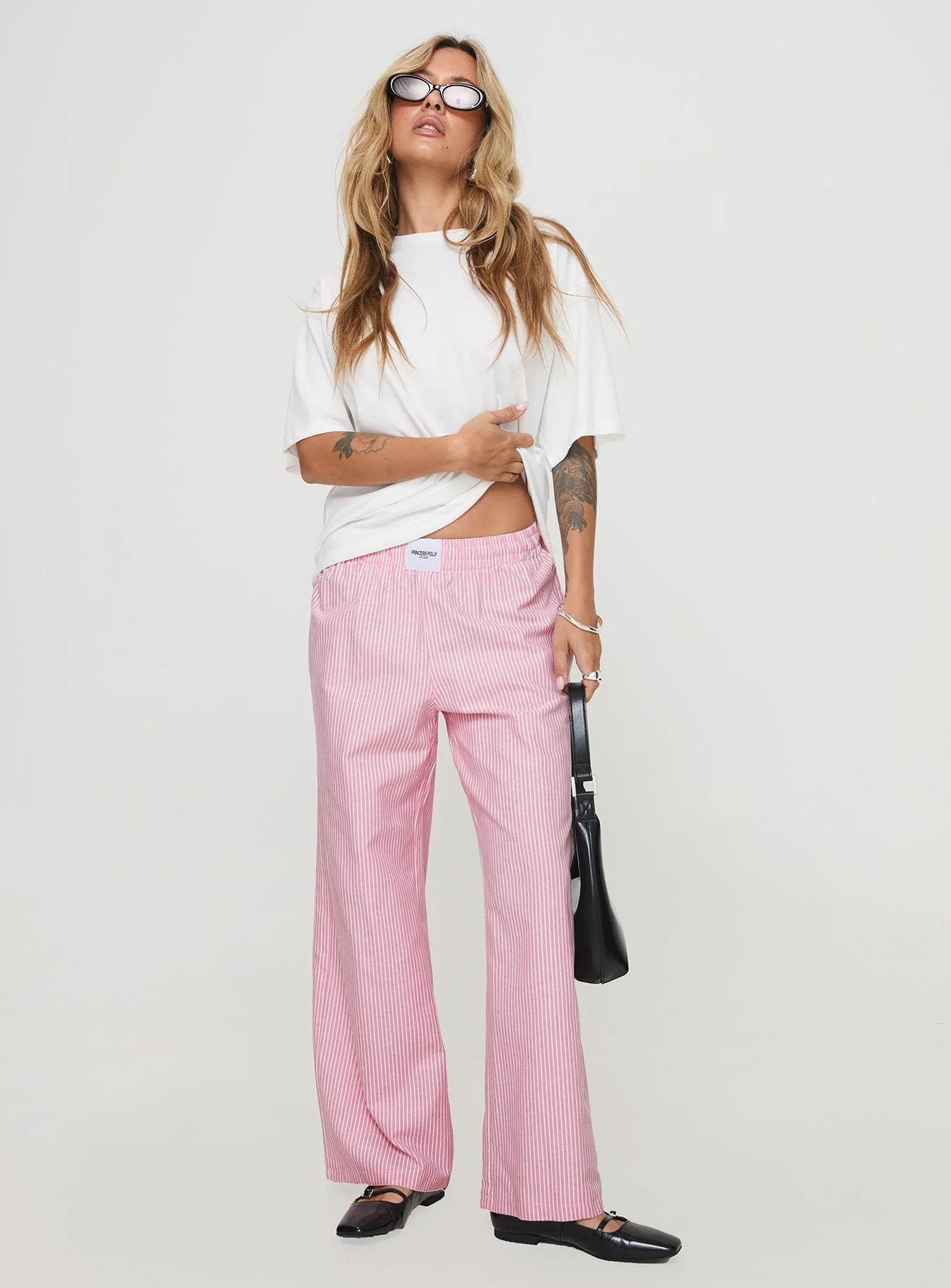 Beach House Pants Pink / White