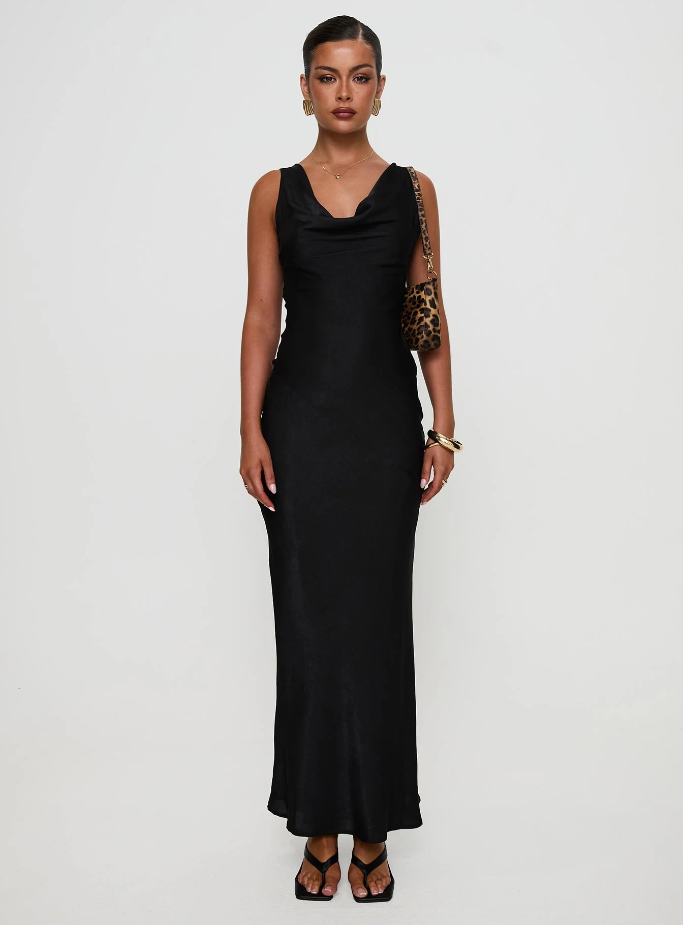 Make Memories Cowl Neck Maxi Dress Black