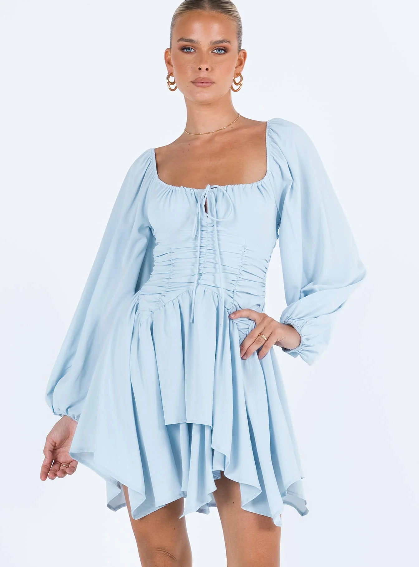 Barrett Long Sleeve Mini Dress Blue