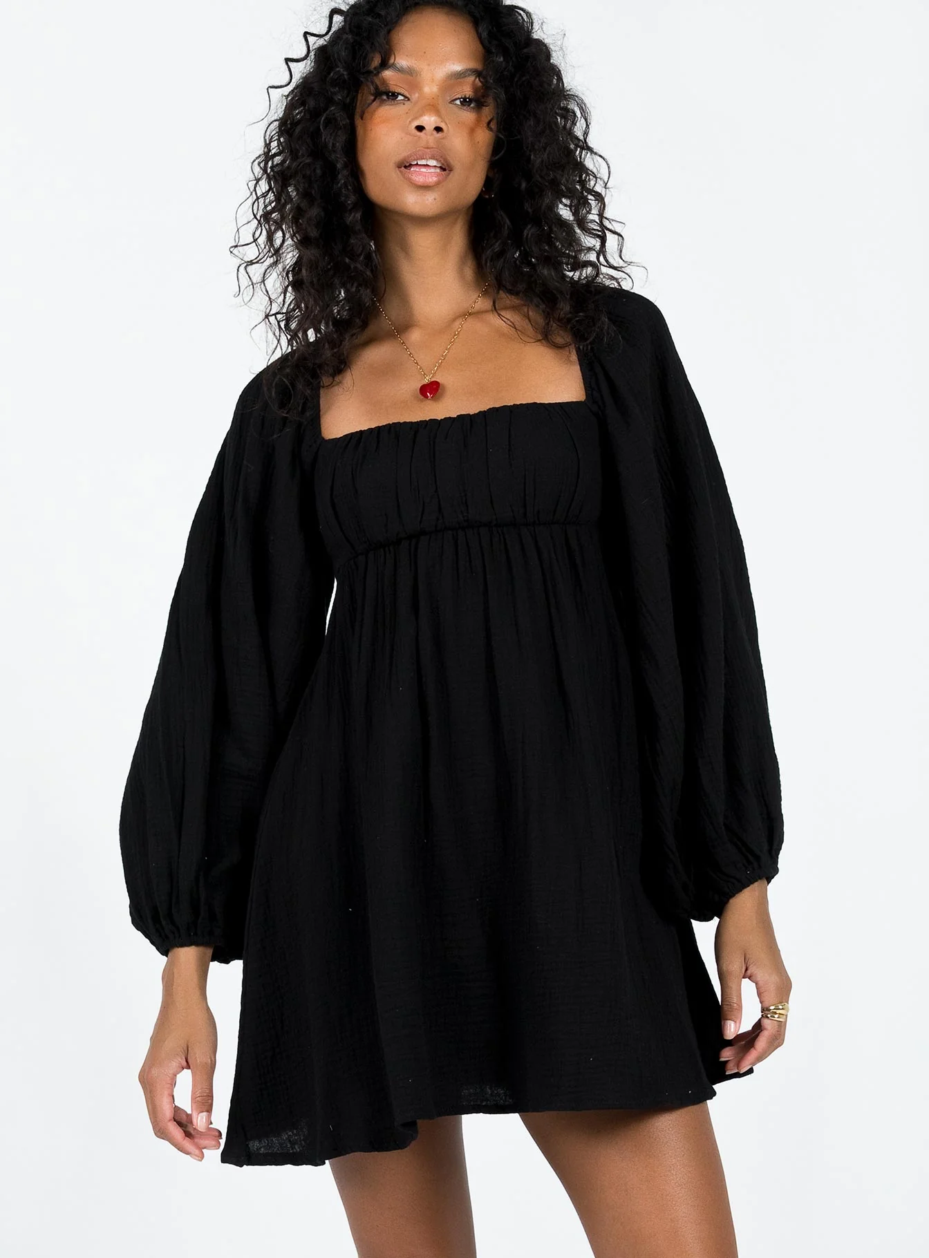 Let's Dance Mini Long Sleeve Dress Black