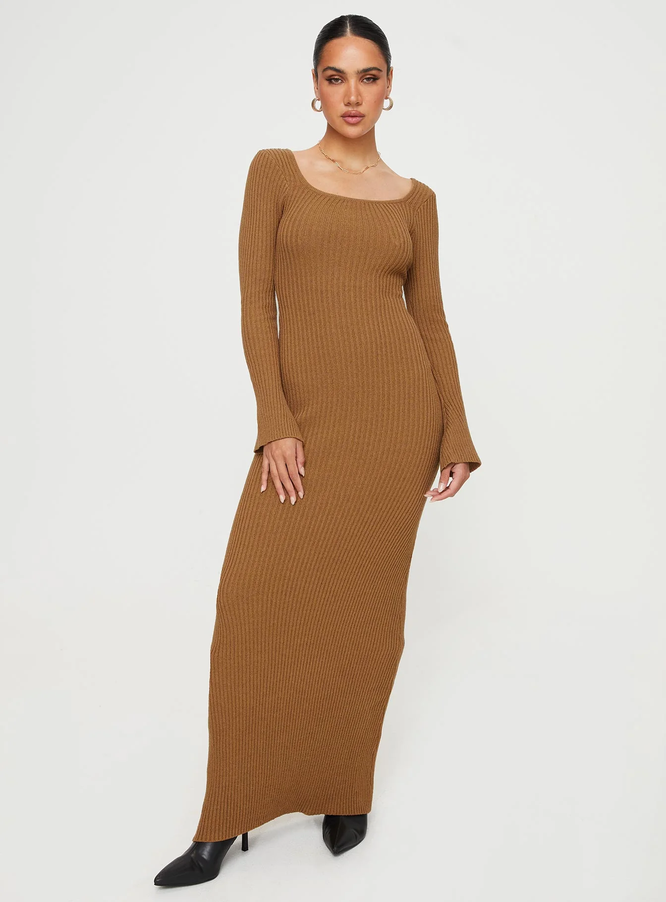 Brownhall Long Sleeve Maxi Dress Mocha
