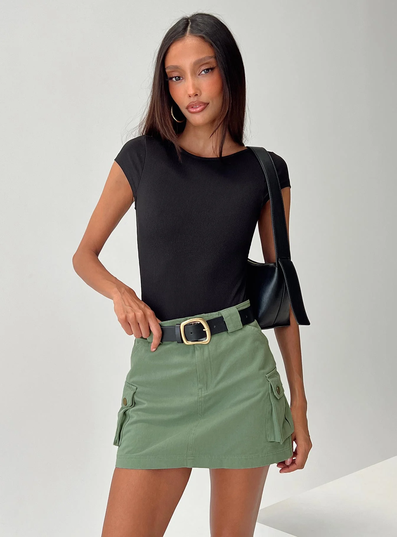 Lydie Cargo Mini Skirt Green