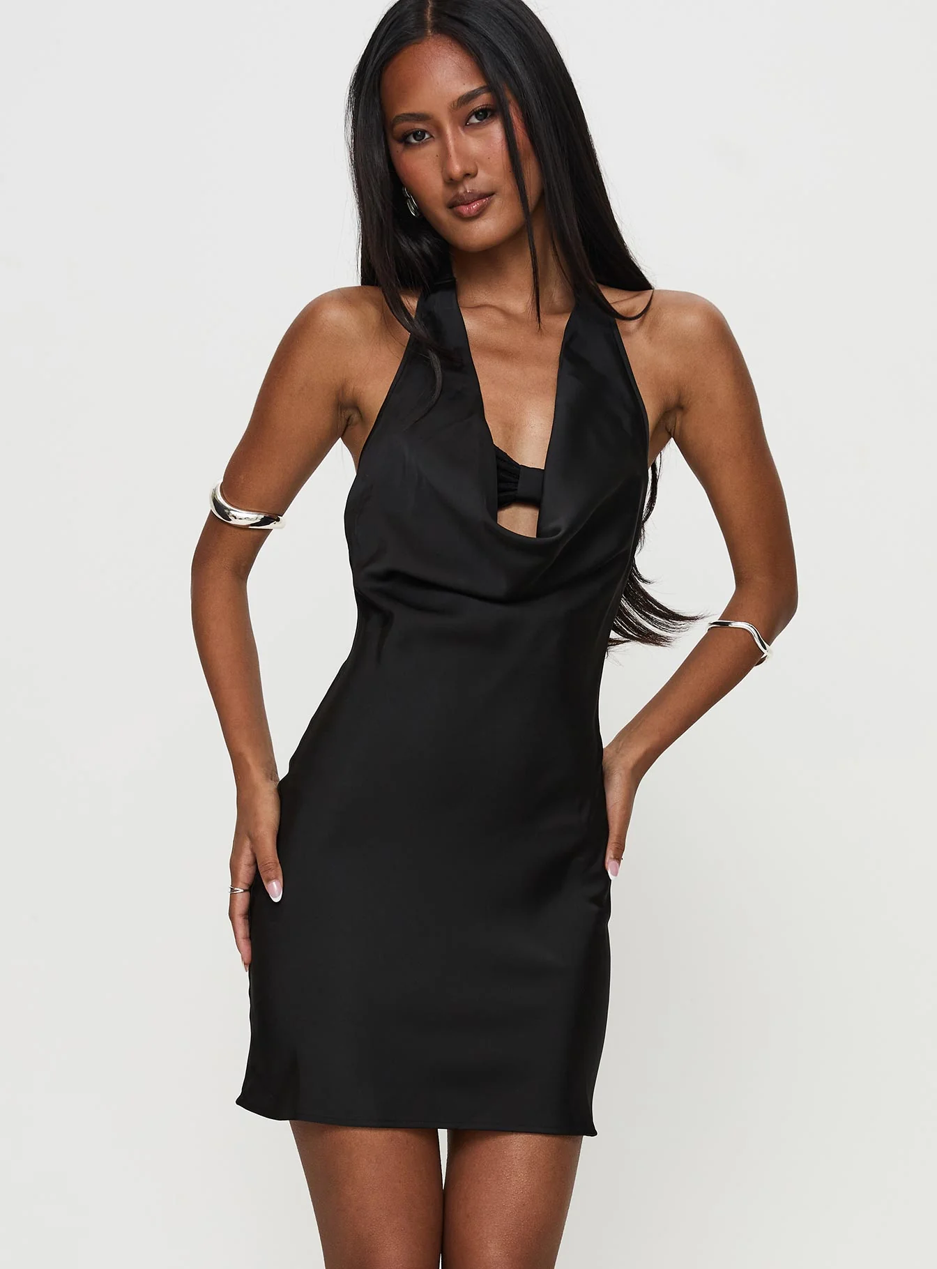 Tempeste Halter Mini Dress Black