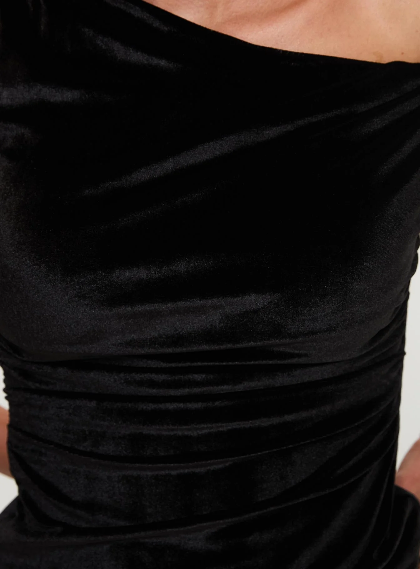 Dream Came True Asymmetrical Velvet Top Black