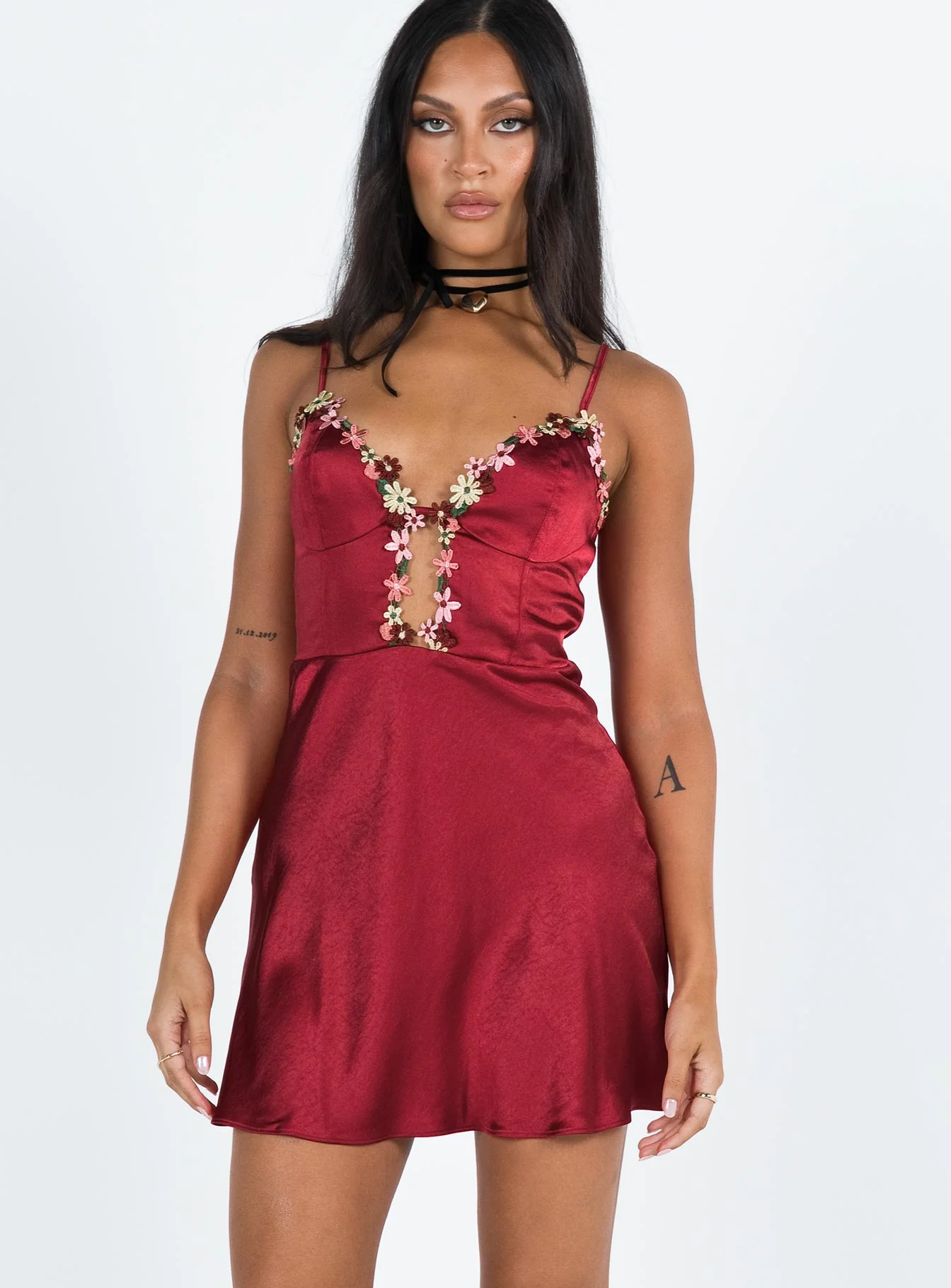 Tamal Mini Dress Burgundy