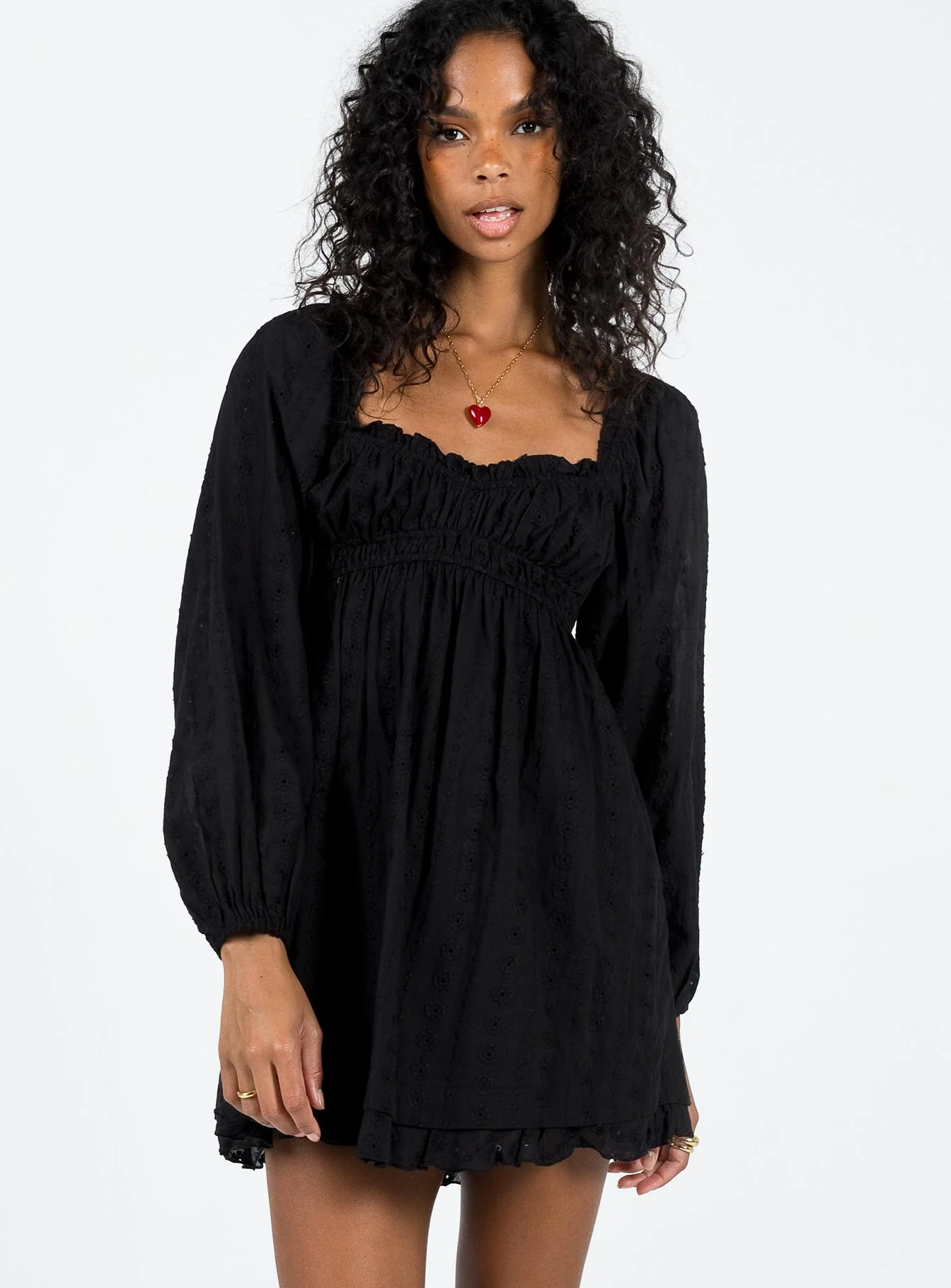 Carlita Long Sleeve Mini Dress Black