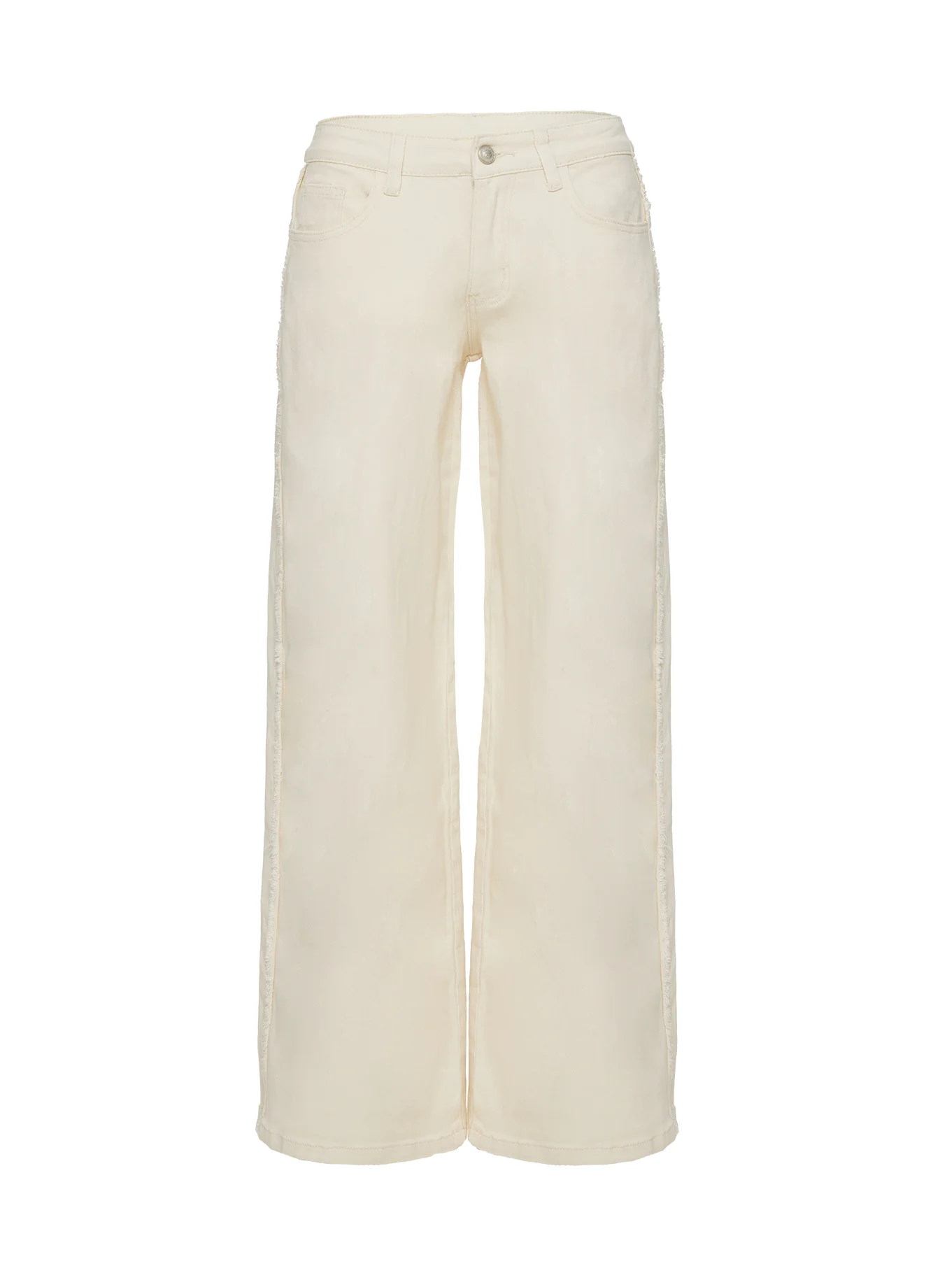 Kiaan Low Rise Wide Leg Pants Cream