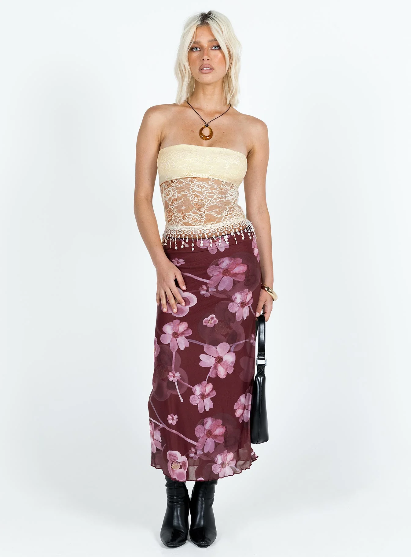 Zuleta Lace Strapless Top Cream