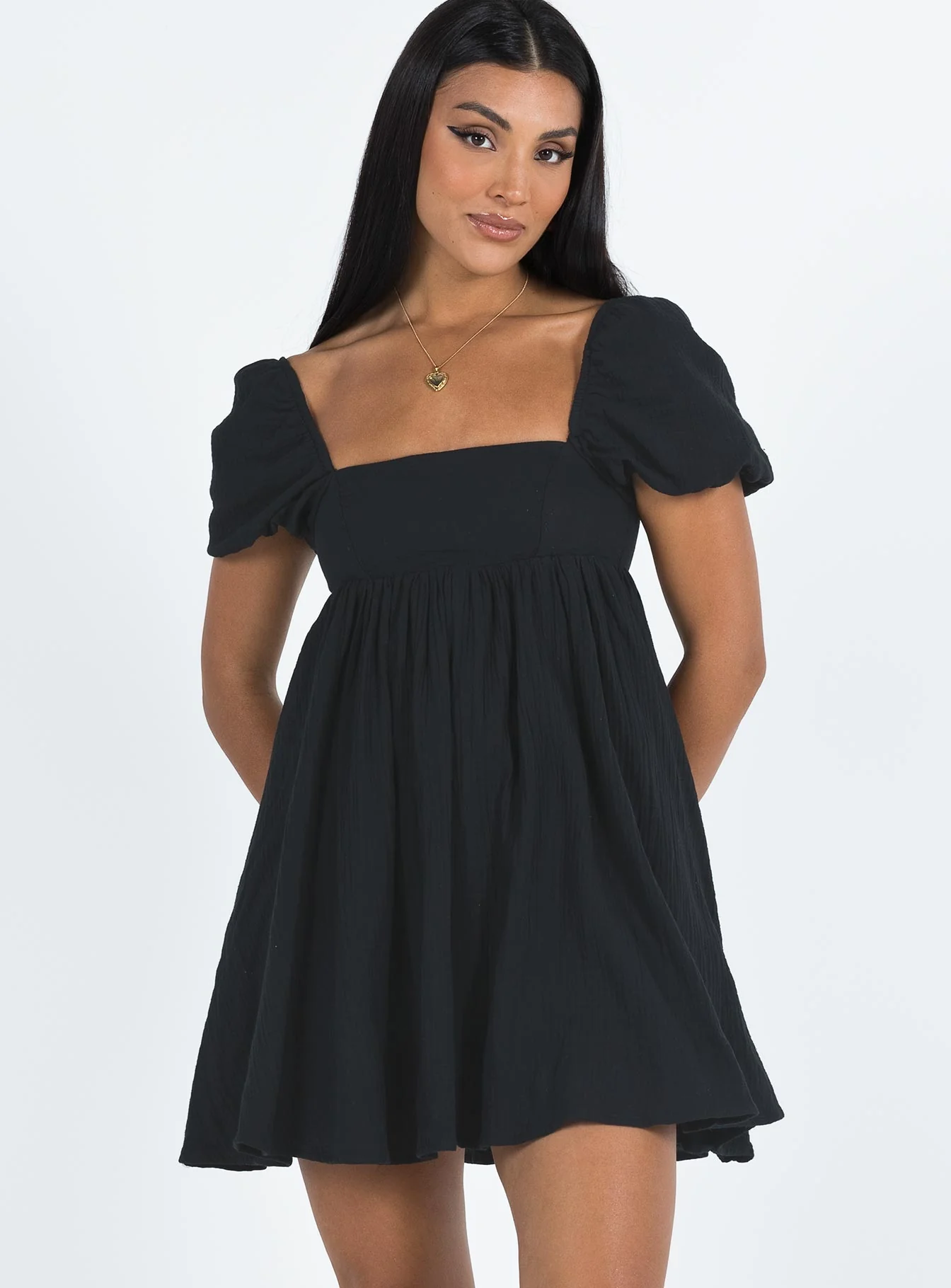 Lorna Short Sleeve Mini Dress Black