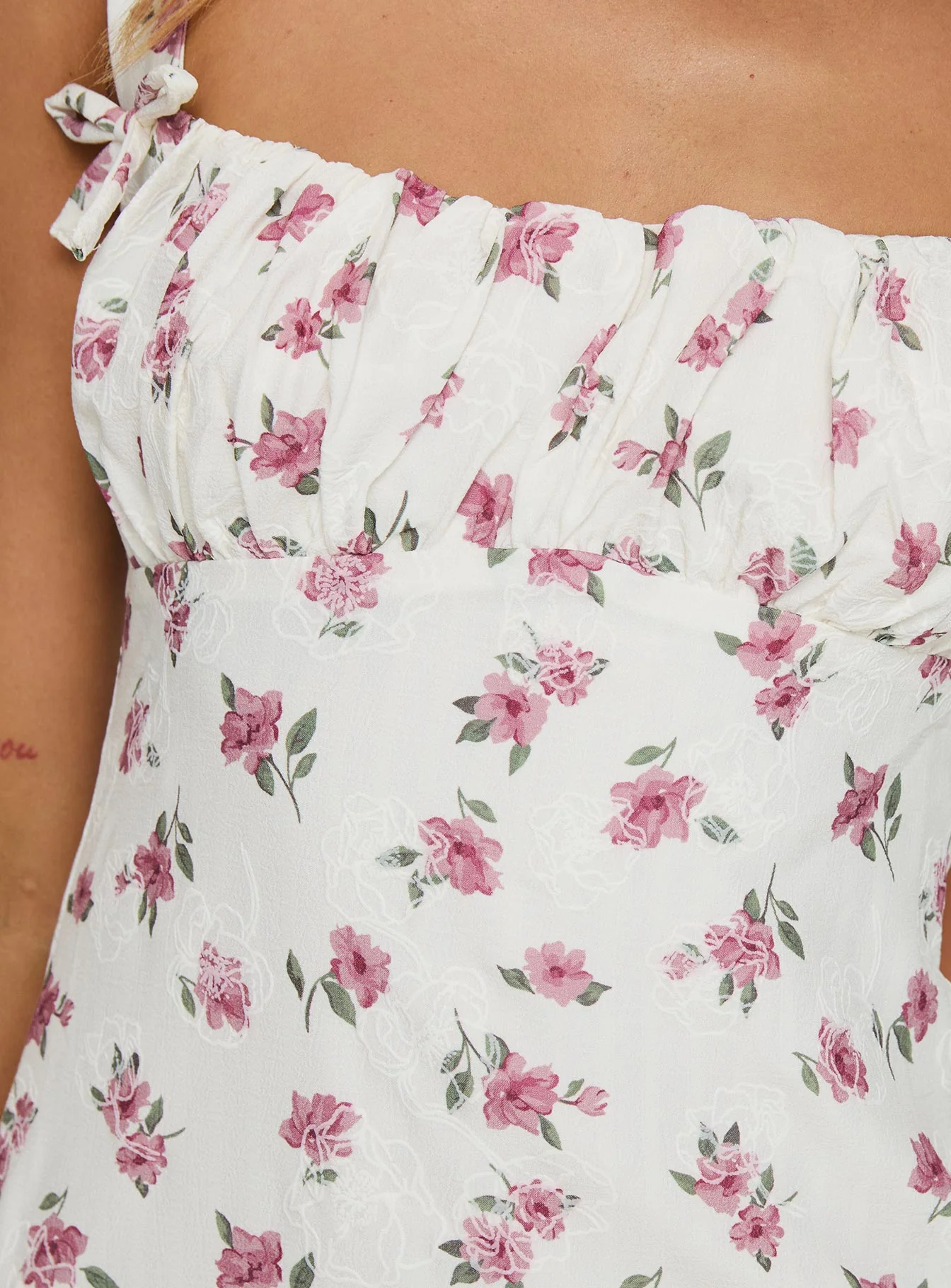 Hughie Mini Dress White / Red Floral